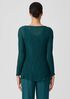 Crinkled Sheer Silk Georgette Bateau Neck Long Top