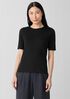 Organic Cotton Stretch Rib Crew Neck Top