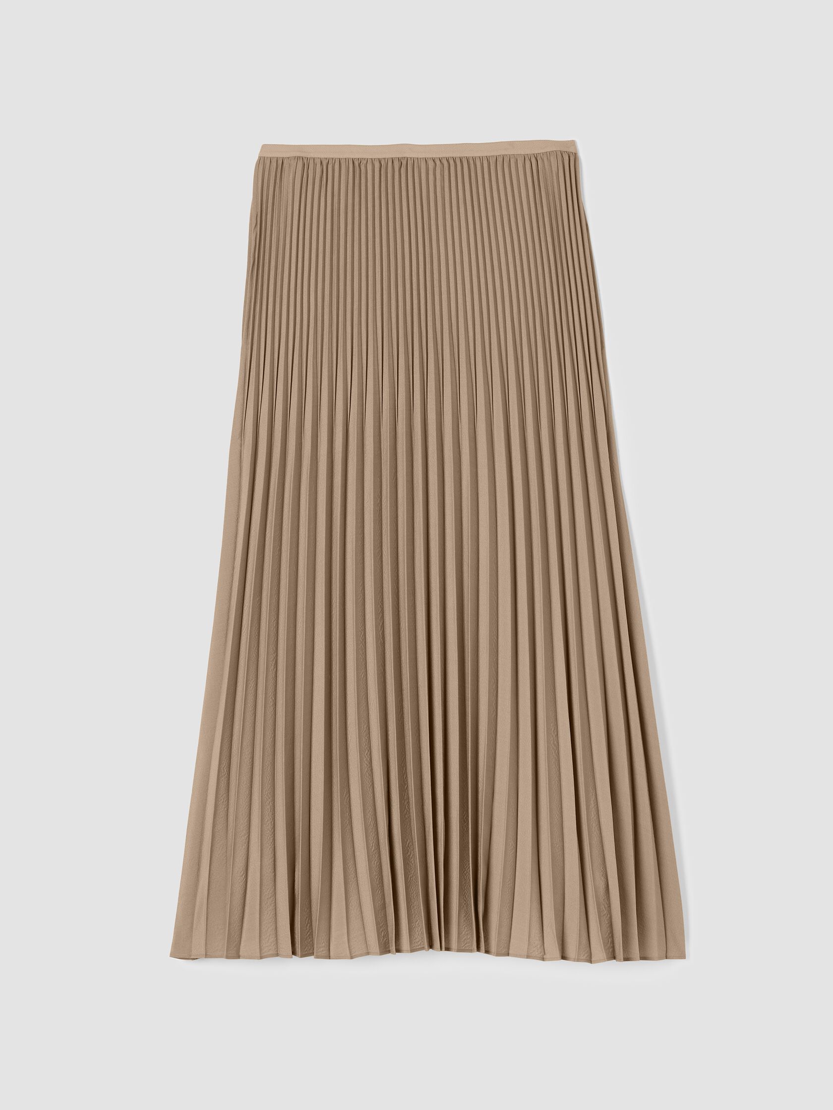 Woven Wool Silk A-Line Skirt