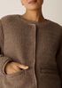 Wool Fluff Round Neck Jacket
