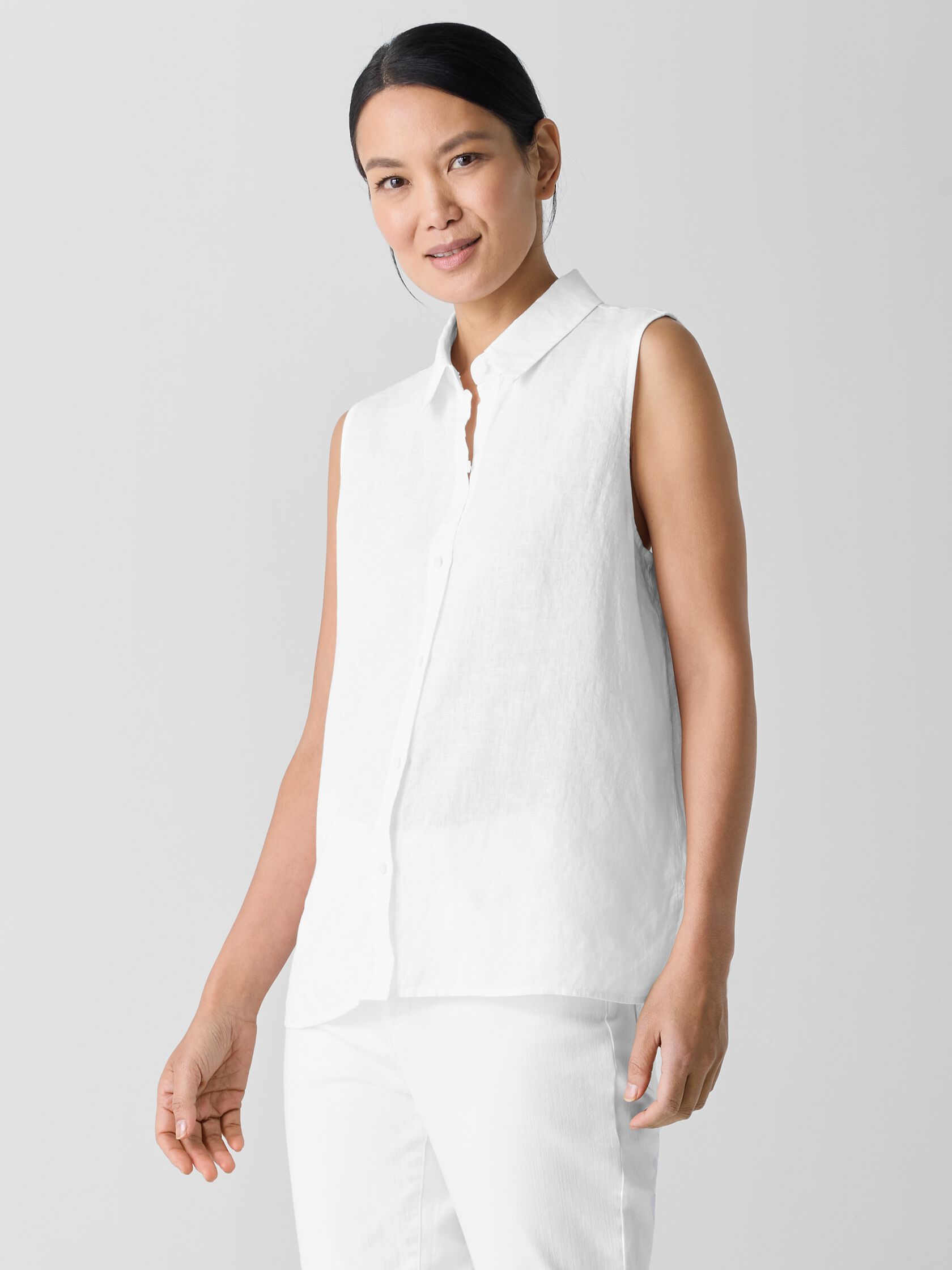 Organic Handkerchief Linen Sleeveless Shirt