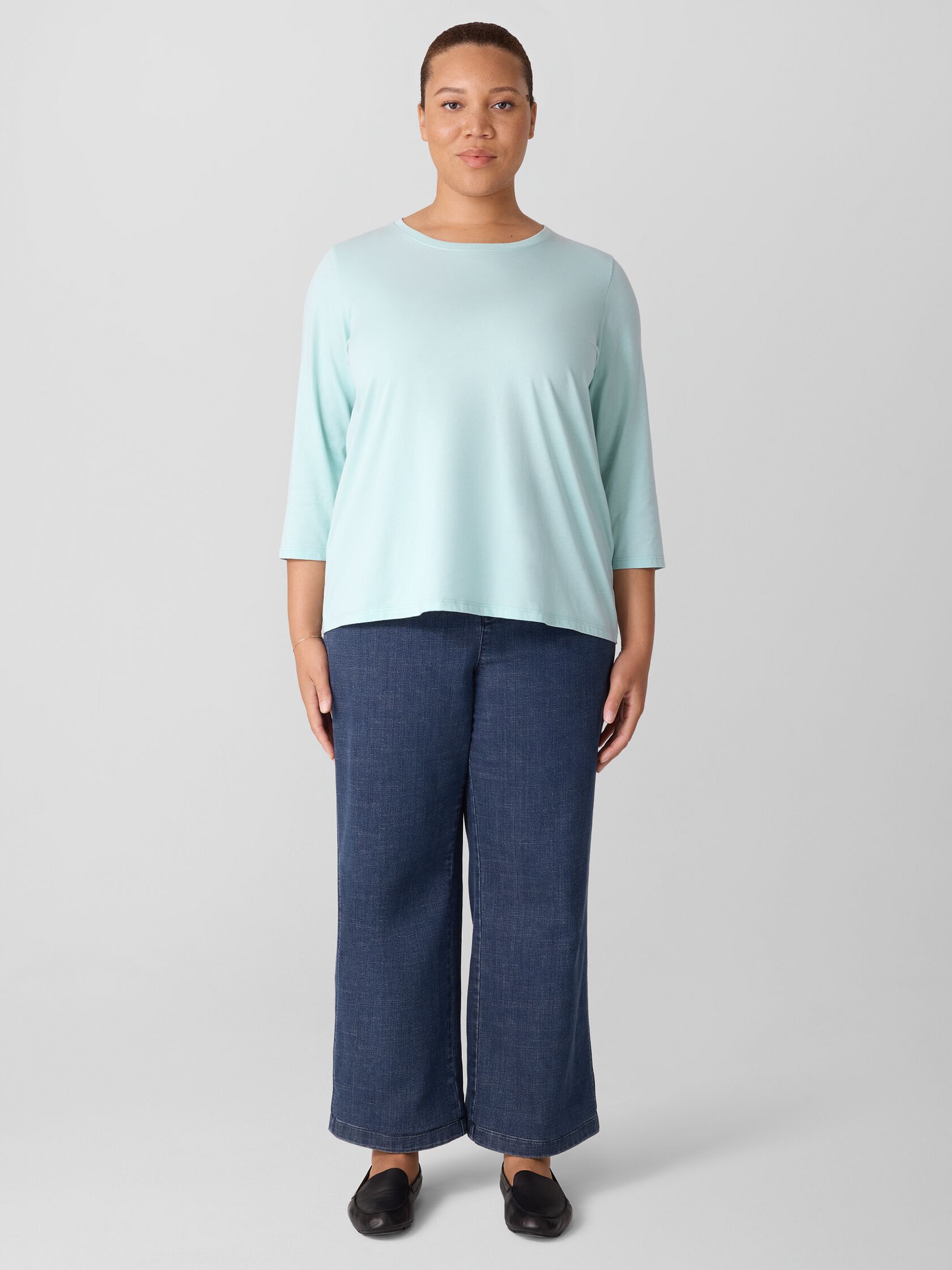Organic Pima Cotton Jersey 3/4-Sleeve Tee