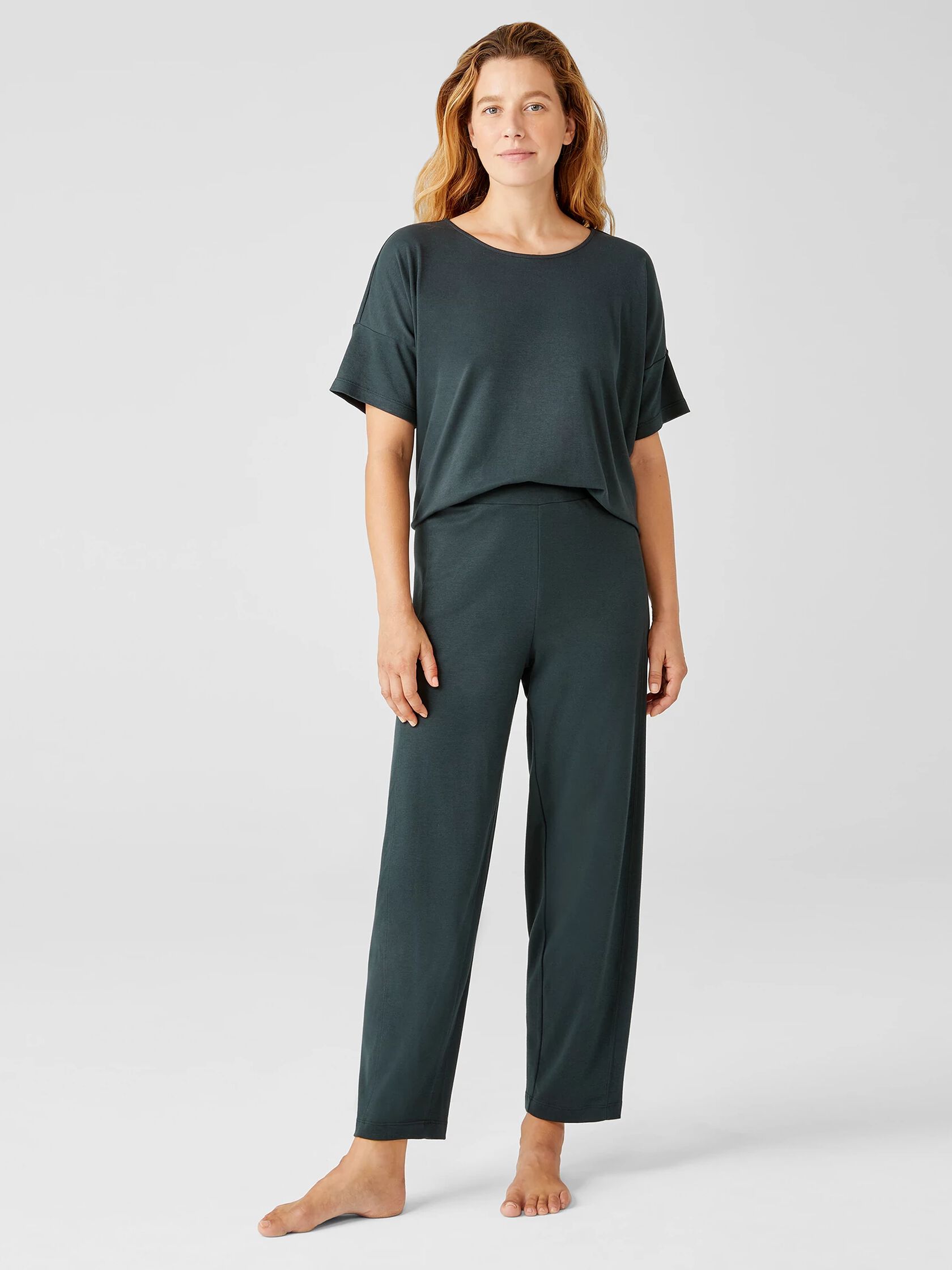 Cozy Organic Cotton Interlock Lantern Pant