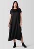 Striated Silk Satin Bateau Neck Dress