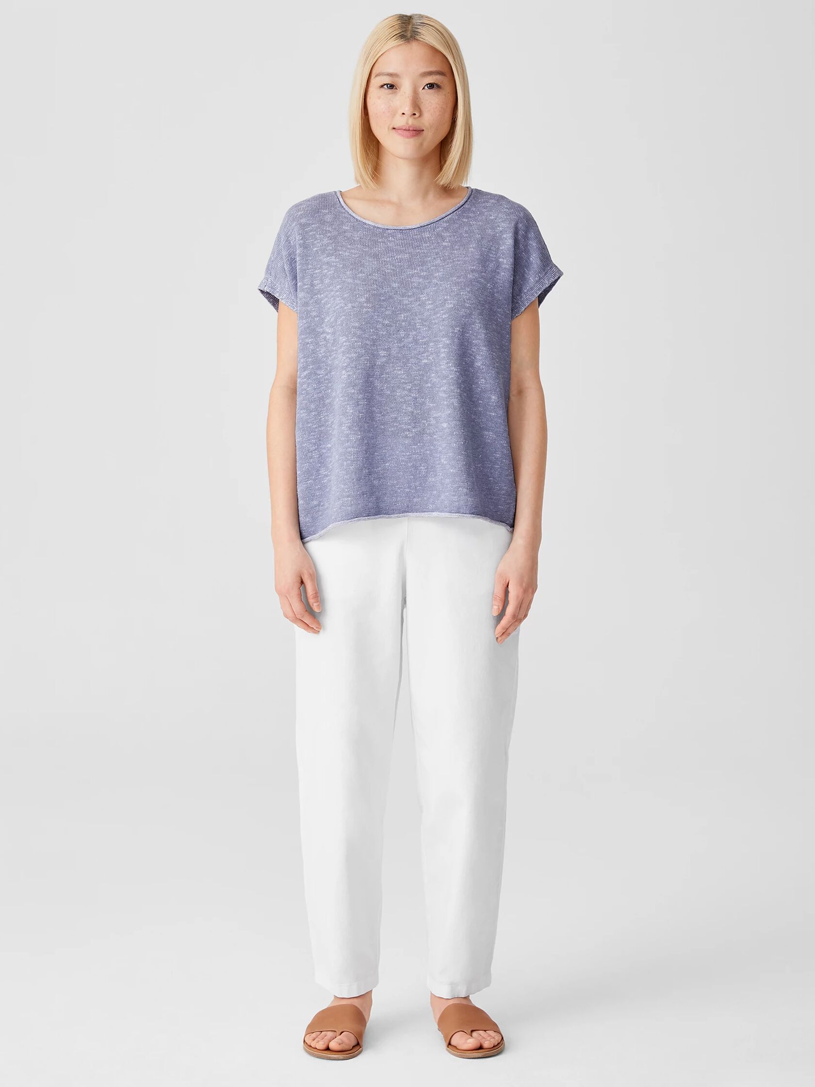Organic Cotton Linen Slub Square Top