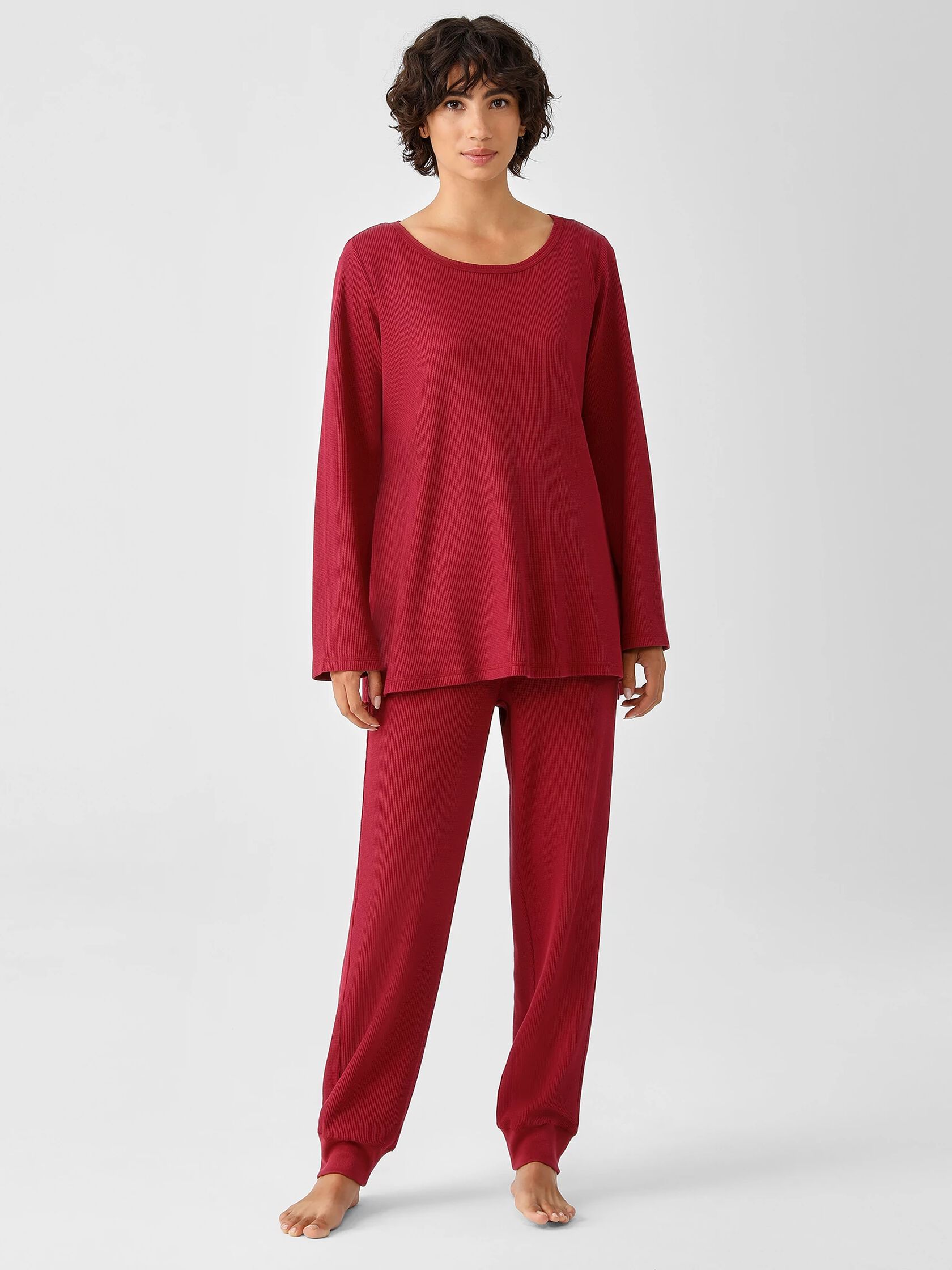 Cozy Organic Cotton Thermal Bateau Neck Top