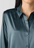 Stretch Silk Charmeuse Classic Collar Shirt
