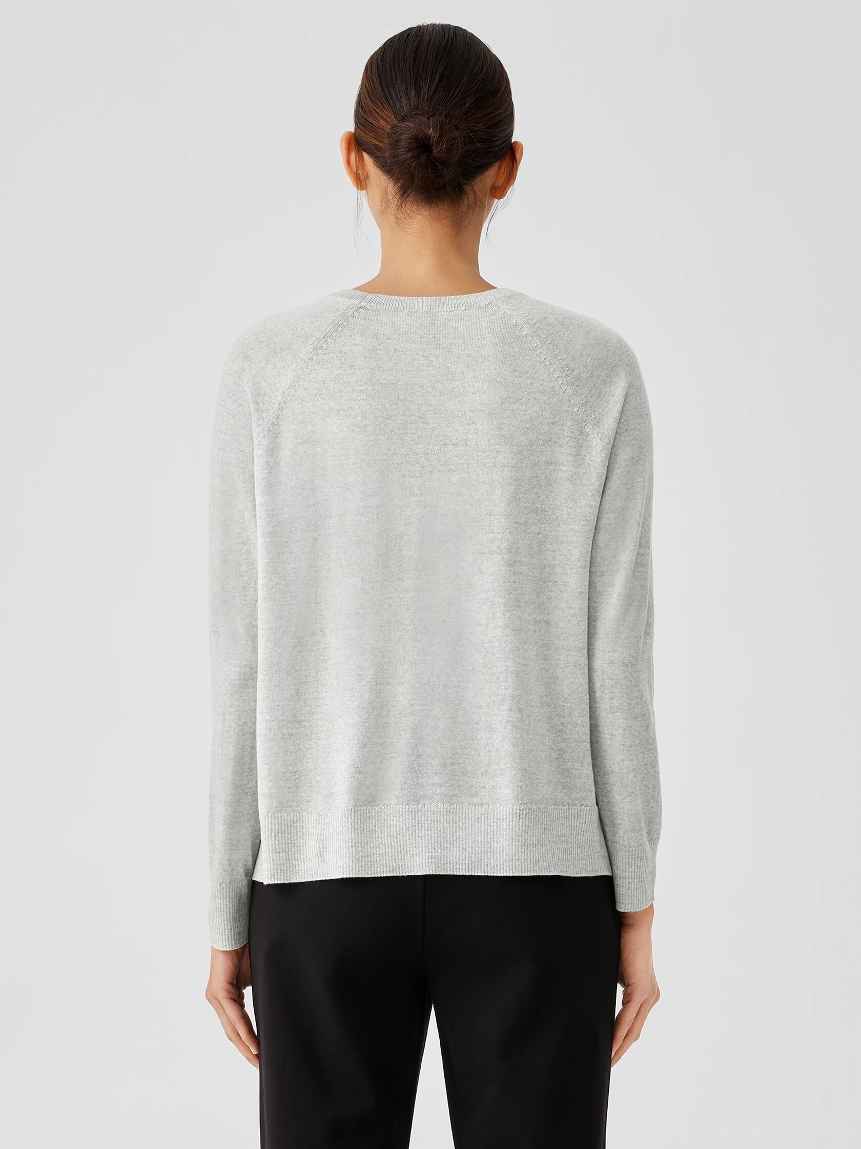 Fine Merino Jersey Crew Neck Top in Regenerative Wool