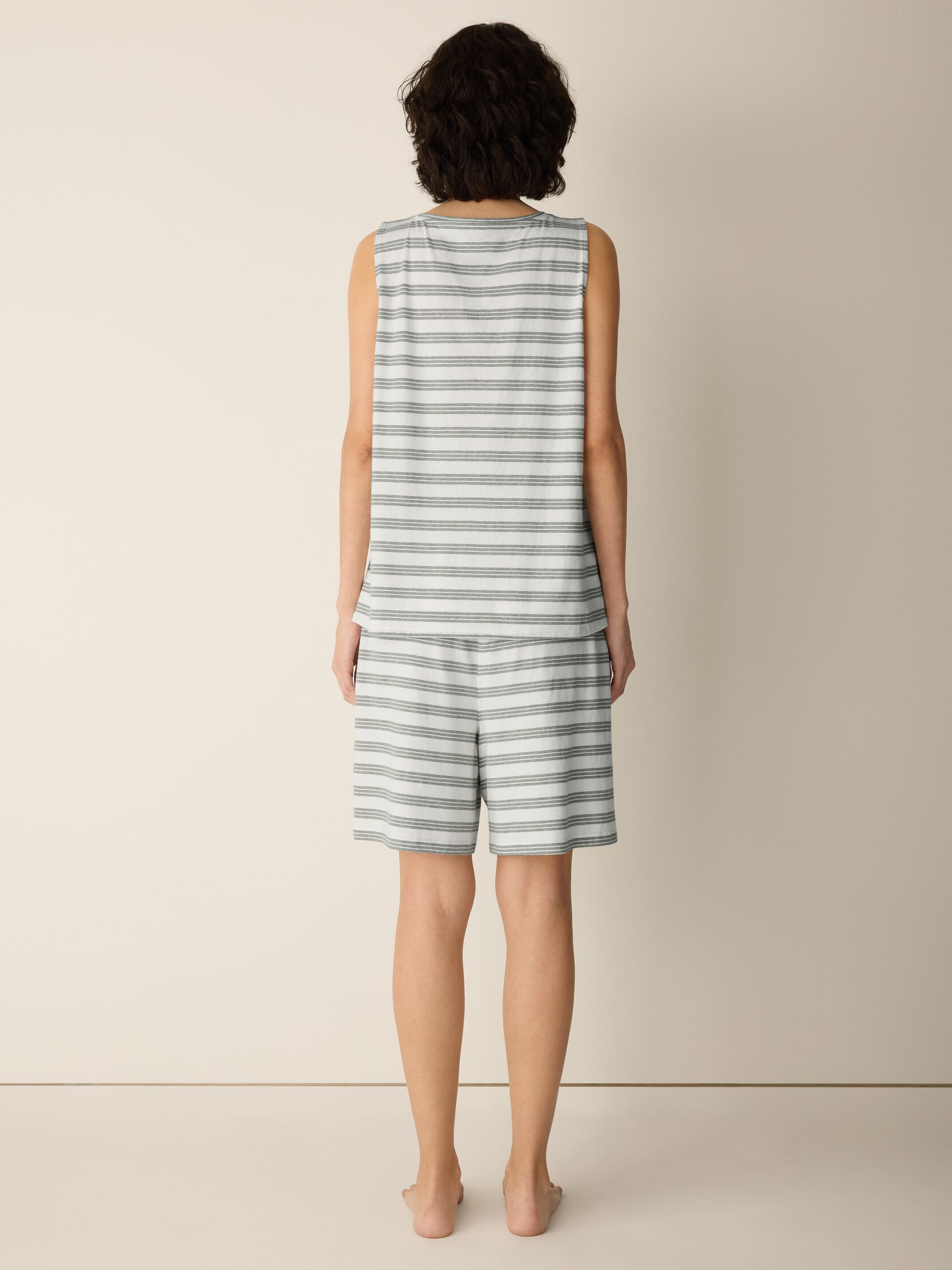 Striped Organic Cotton Jersey Sleep Set