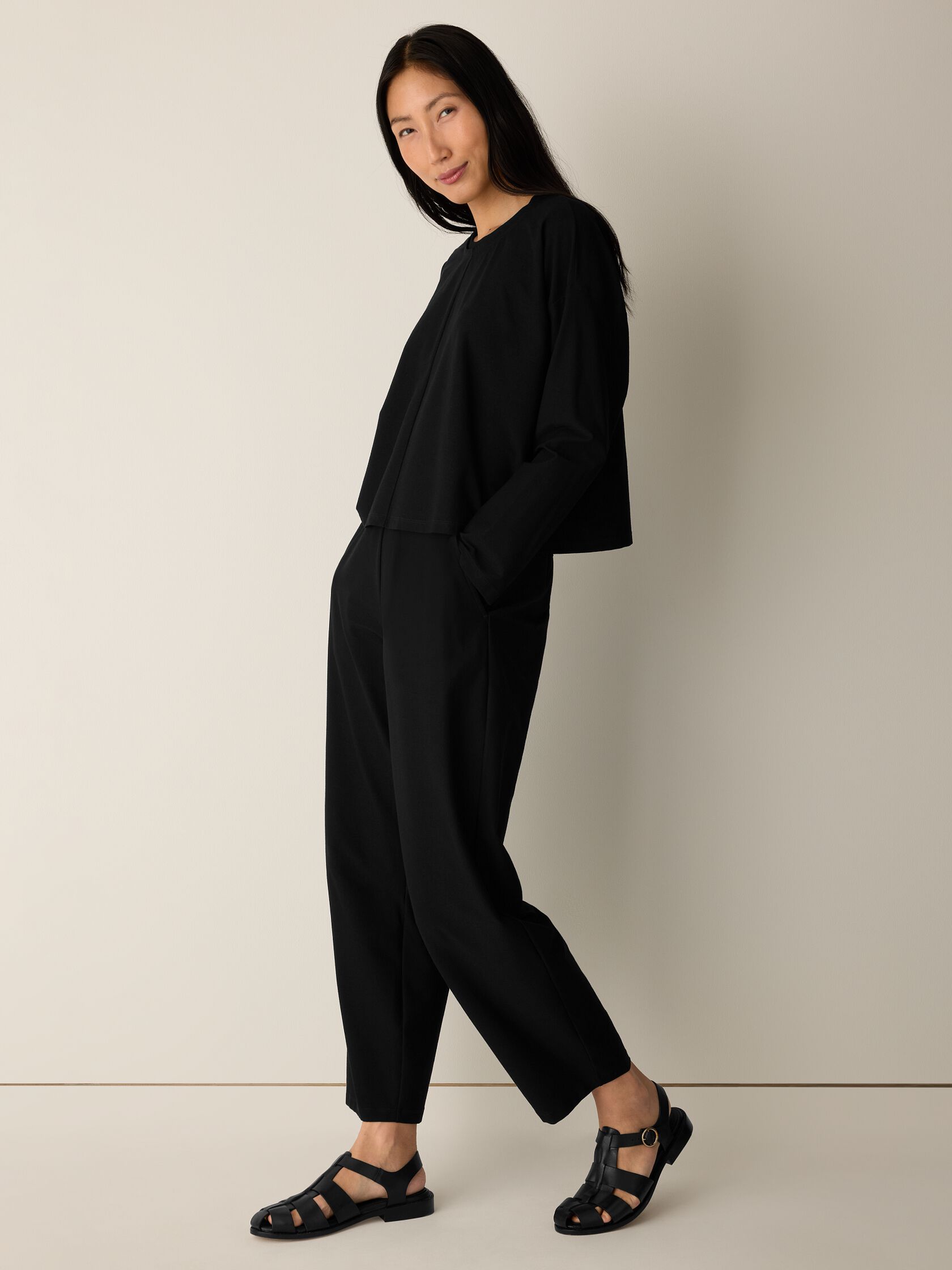 Resewn Washable Stretch Crepe Box-Top