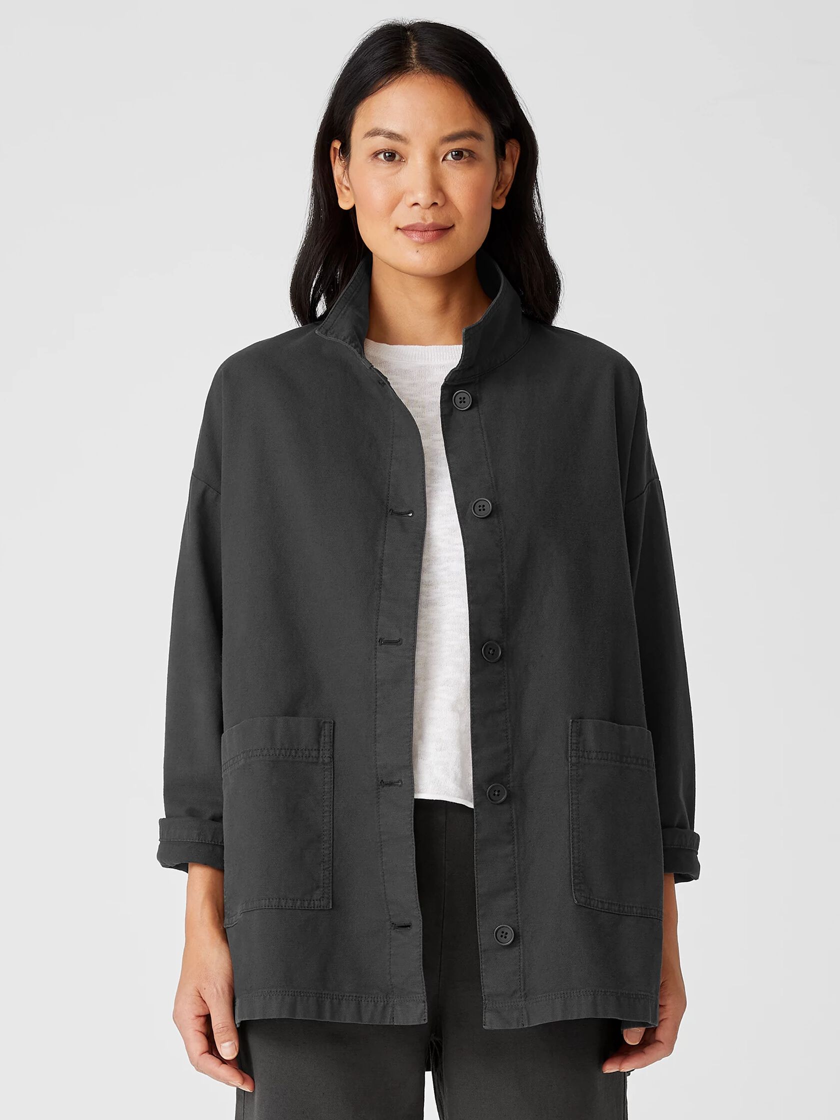 Organic Cotton Hemp Stand Collar Jacket