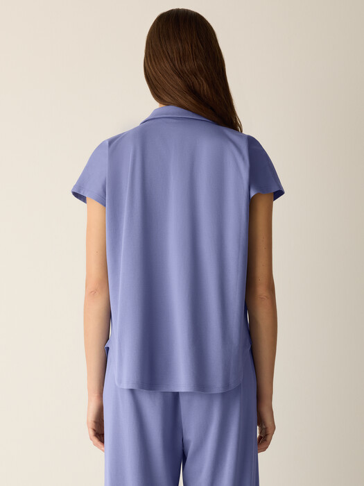 Organic Cotton Interlock Notch Collar Sleep Shirt