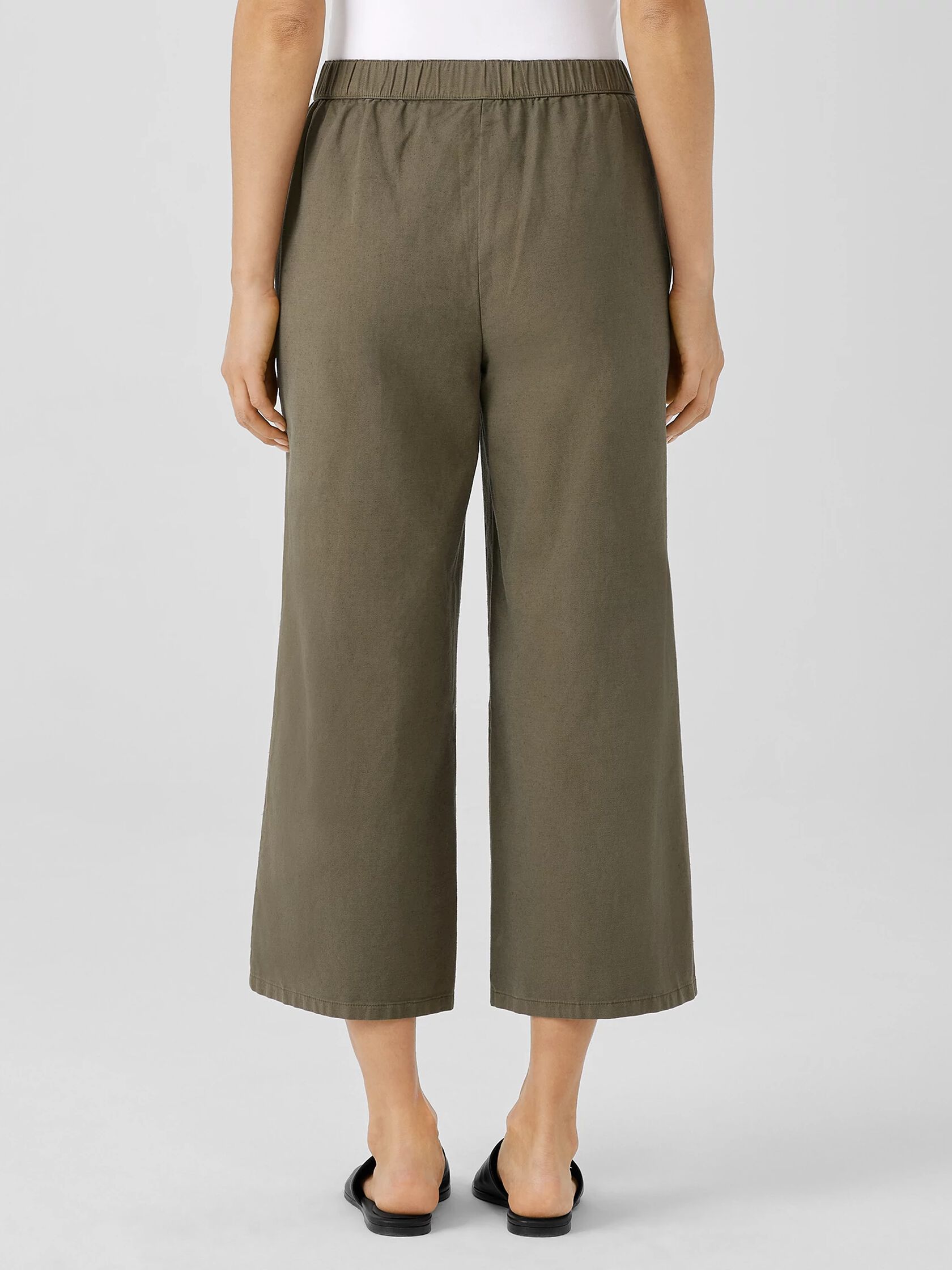 Cotton Hemp Stretch Wide-Leg Pant