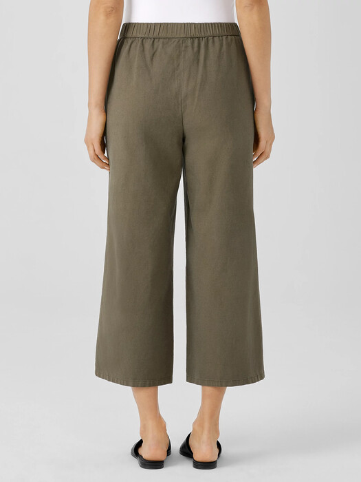 Cotton Hemp Stretch Wide-Leg Pant