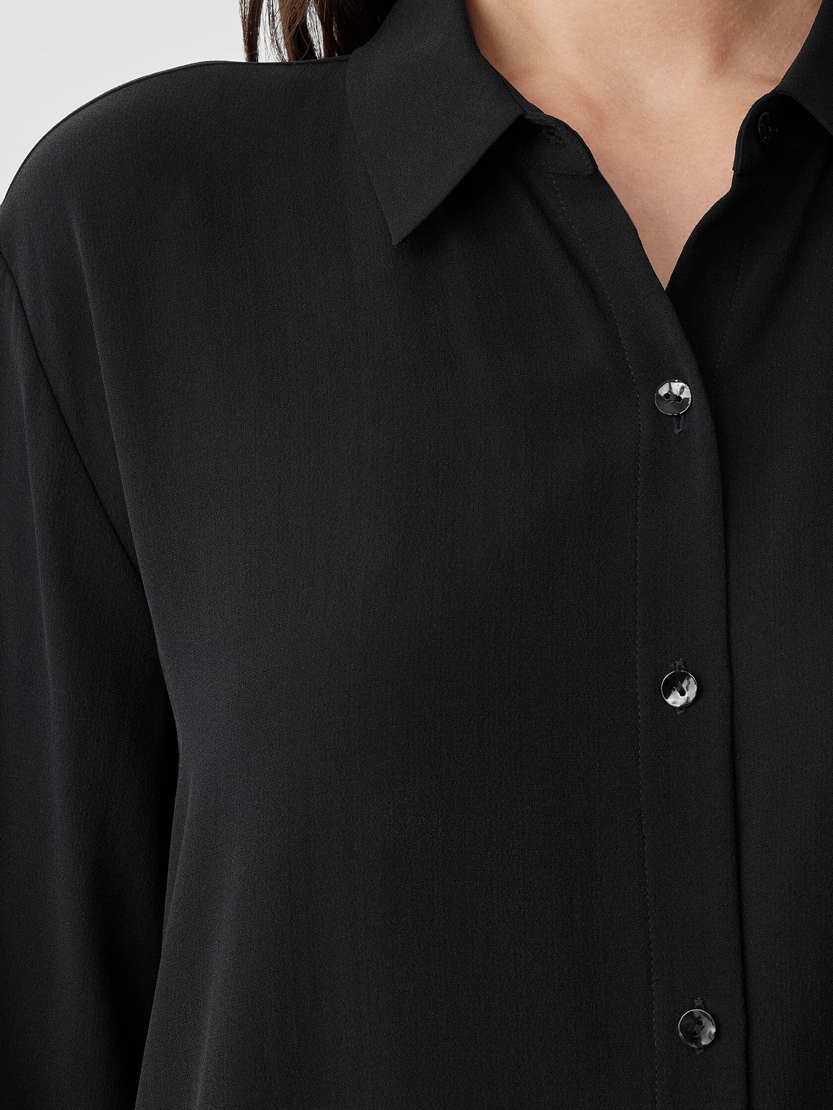 Silk Georgette Crepe Shirtdress