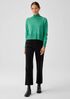 Merino Jersey Turtleneck Top in Regenerative Wool