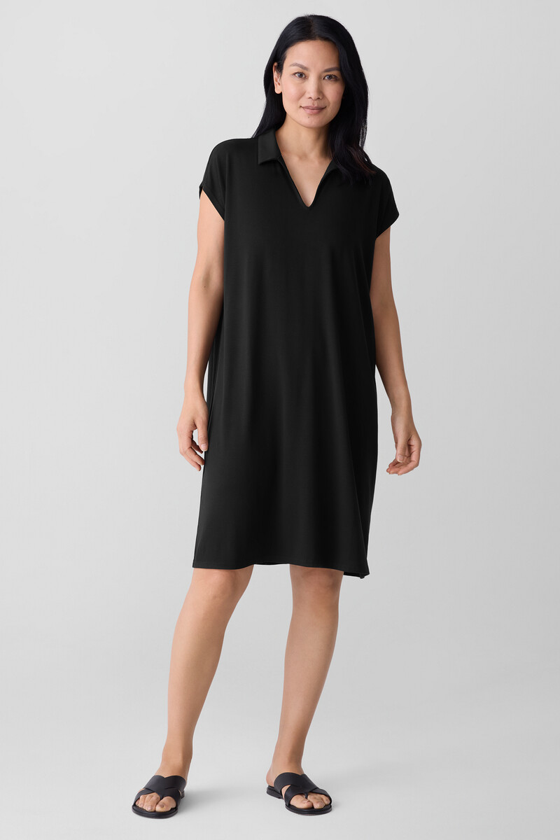Fine Jersey Split Neck Dress Fine Jersey Split Neck Dress