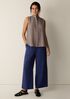 Organic Cotton Microstripe Pucker Sleeveless Shirt