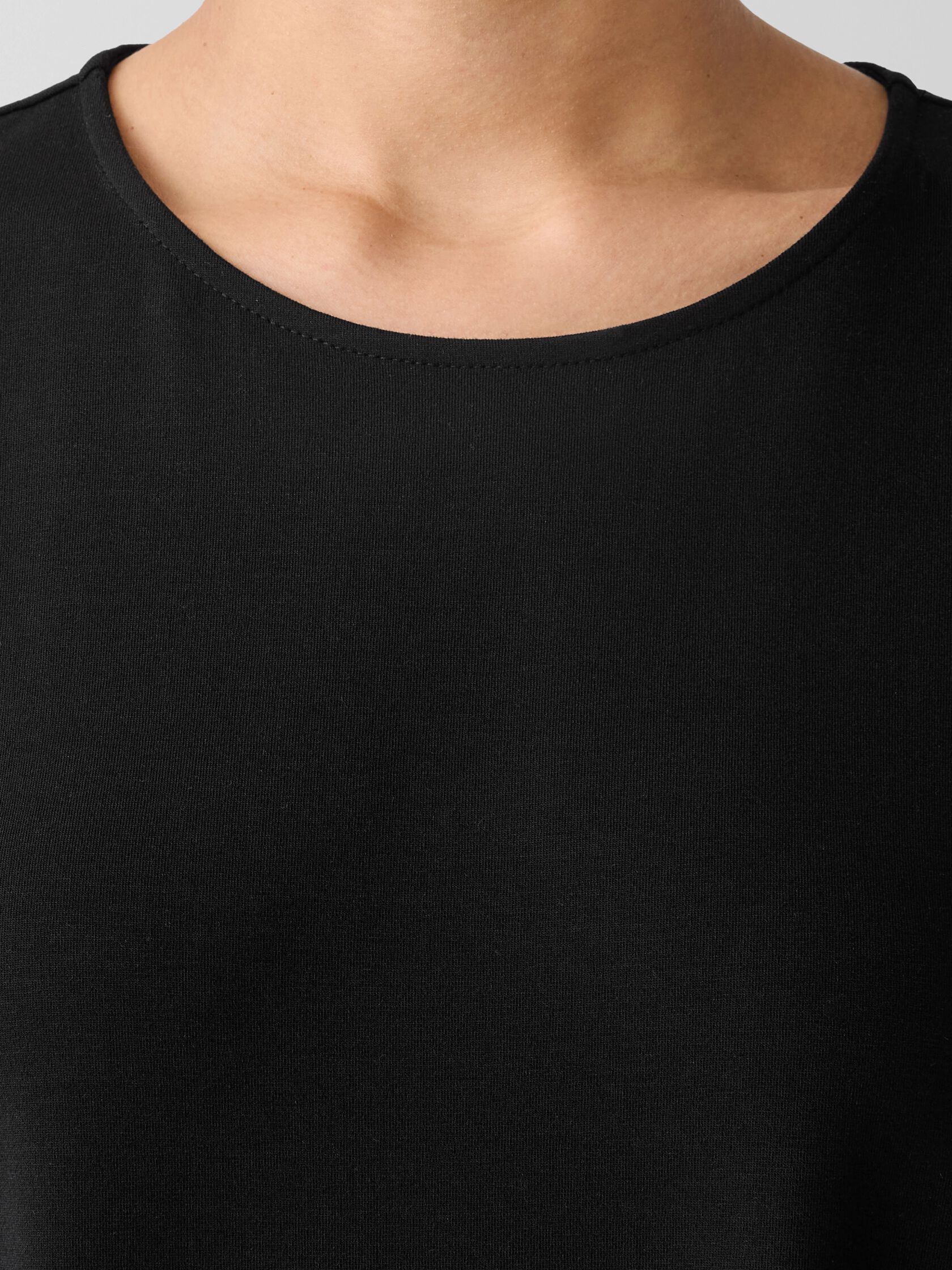Stretch Jersey Knit Round Neck Dress