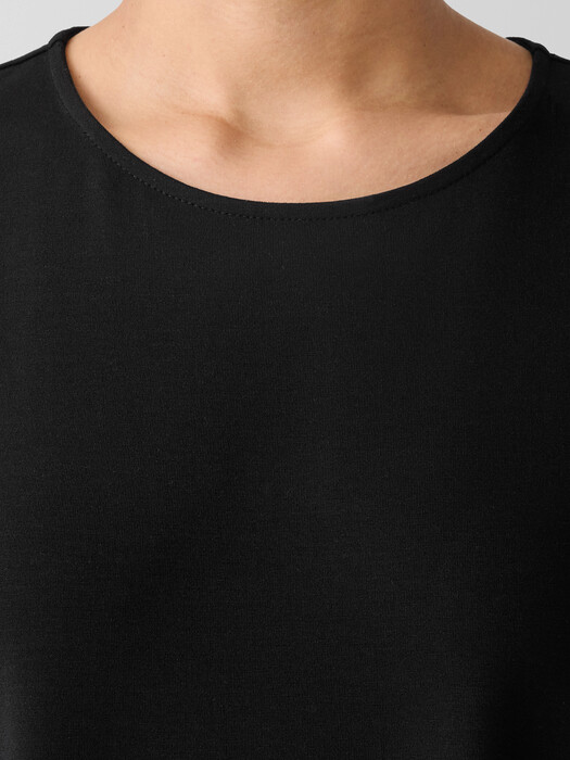 Stretch Jersey Knit Round Neck Dress