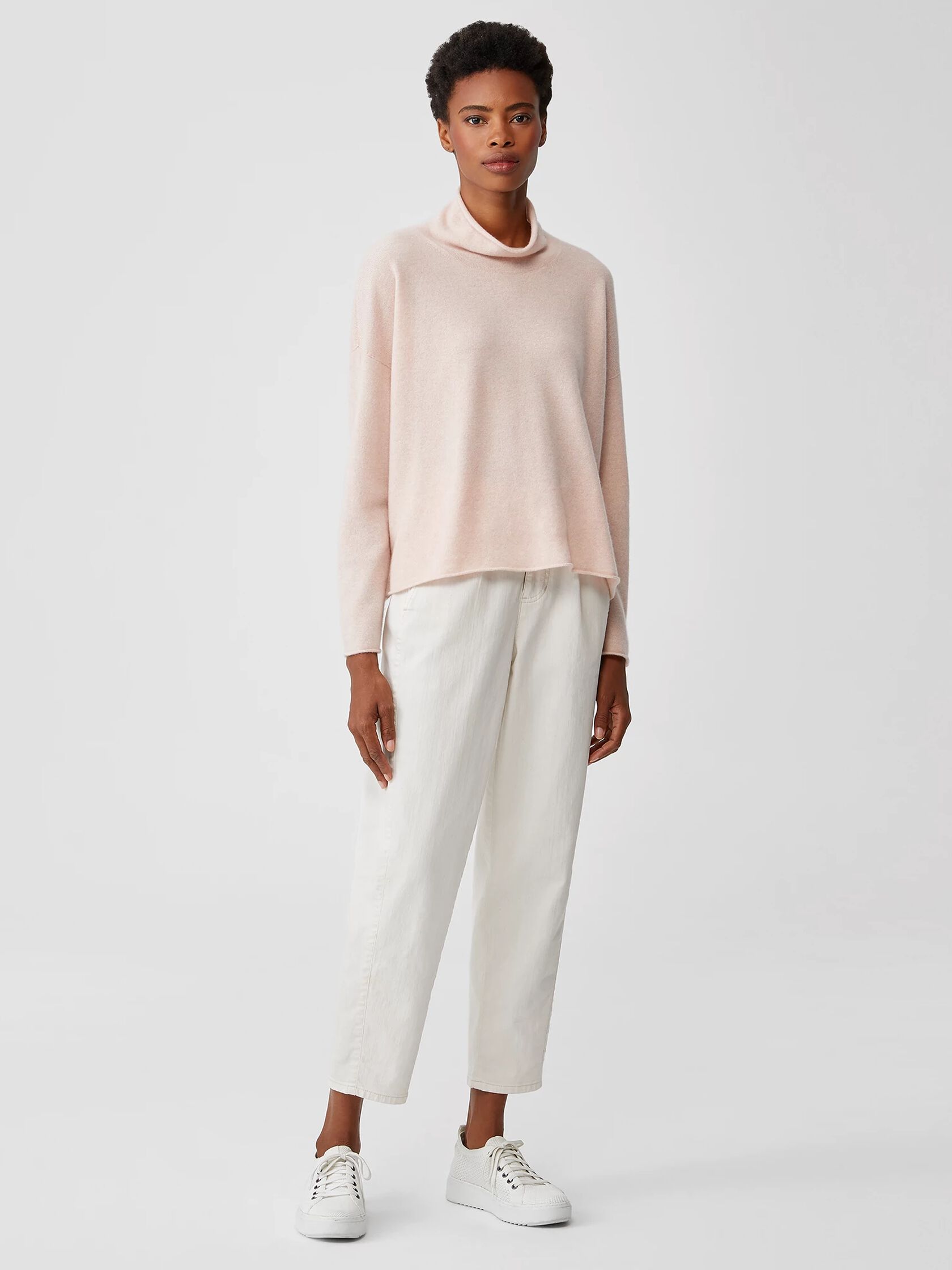 Italian Cashmere Scrunch Neck Top