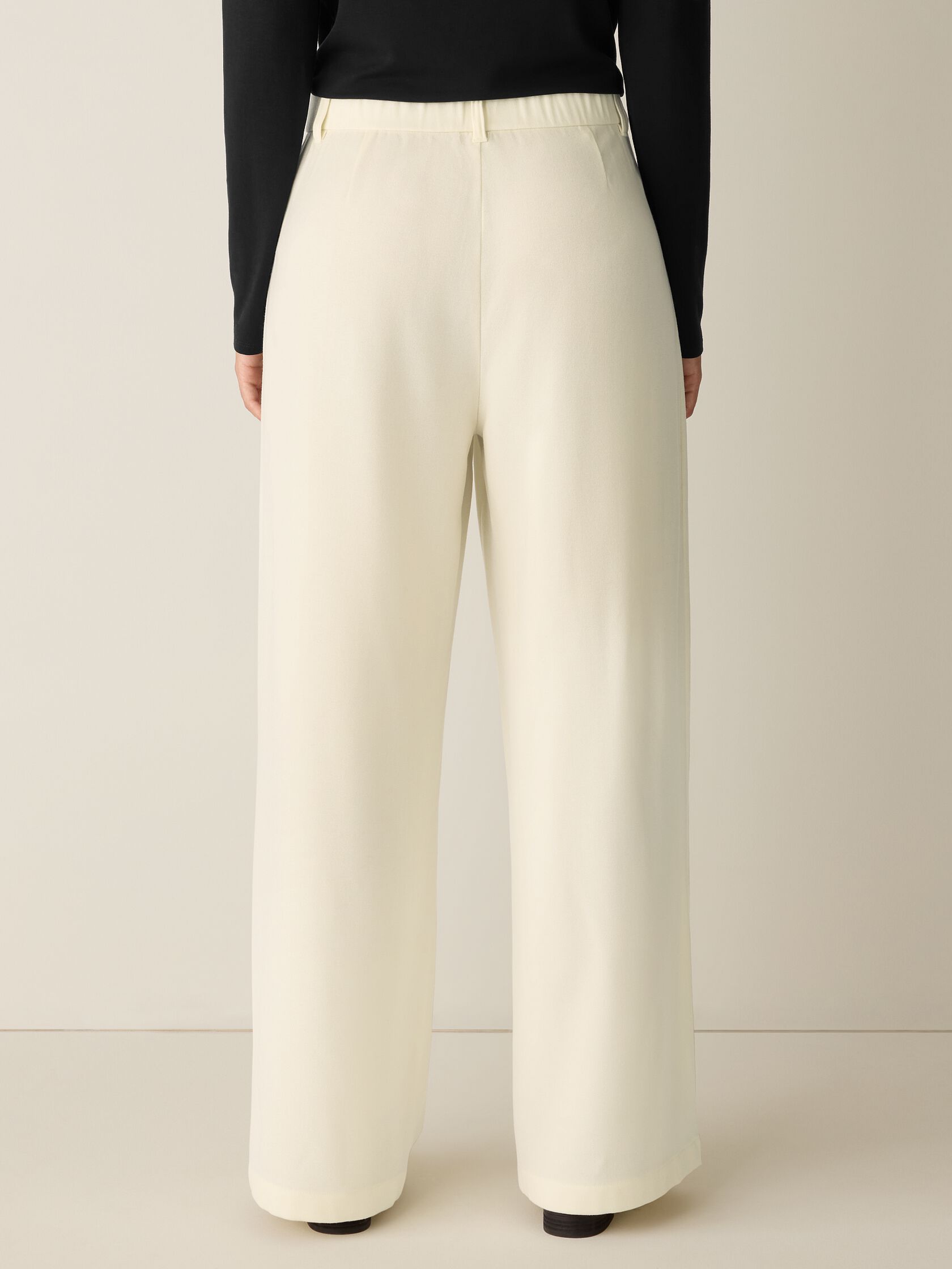 Stretch Wool Crepe Wide-Leg Trouser