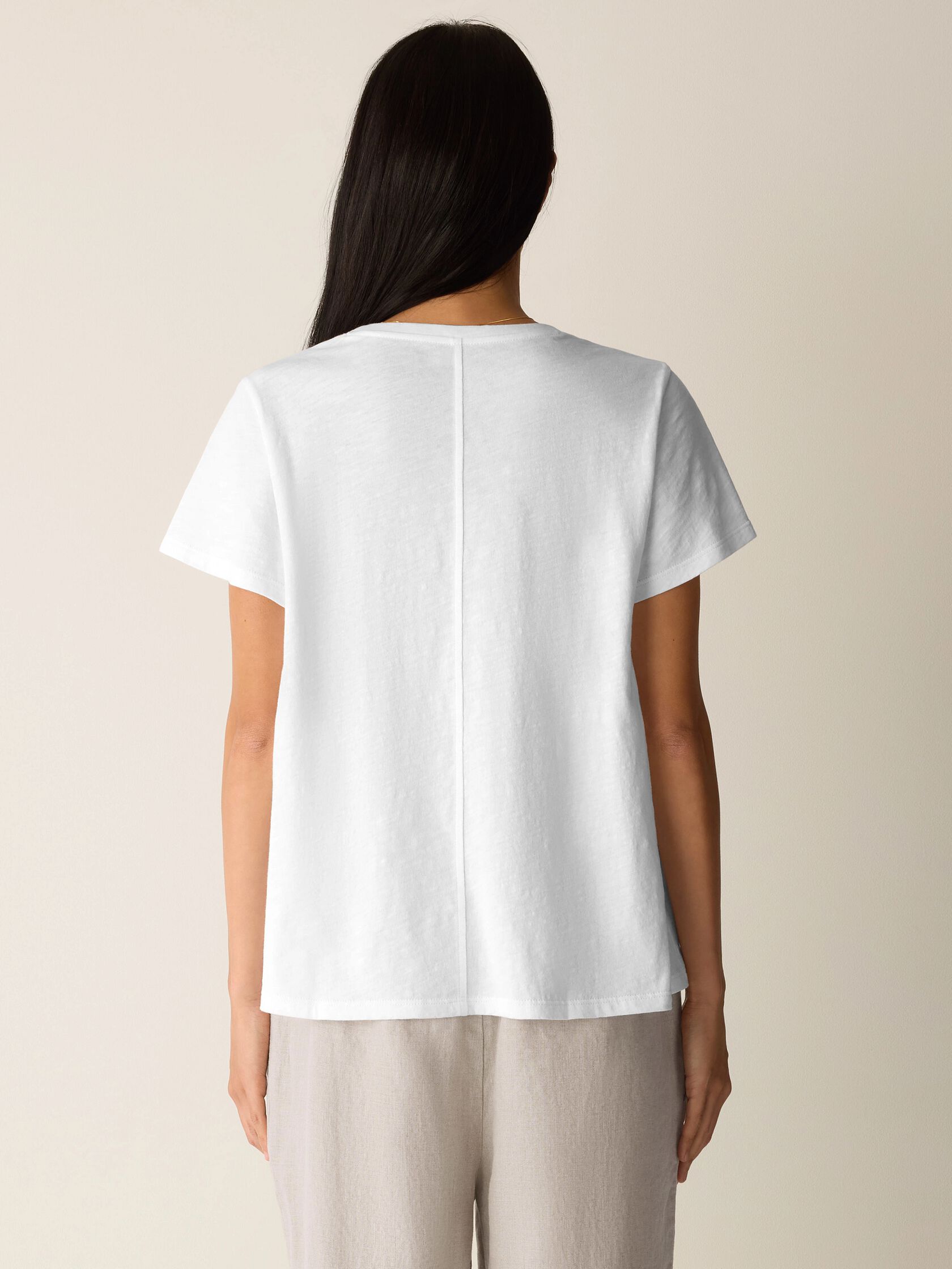 Organic Cotton Slubby Jersey Crew Neck Tee