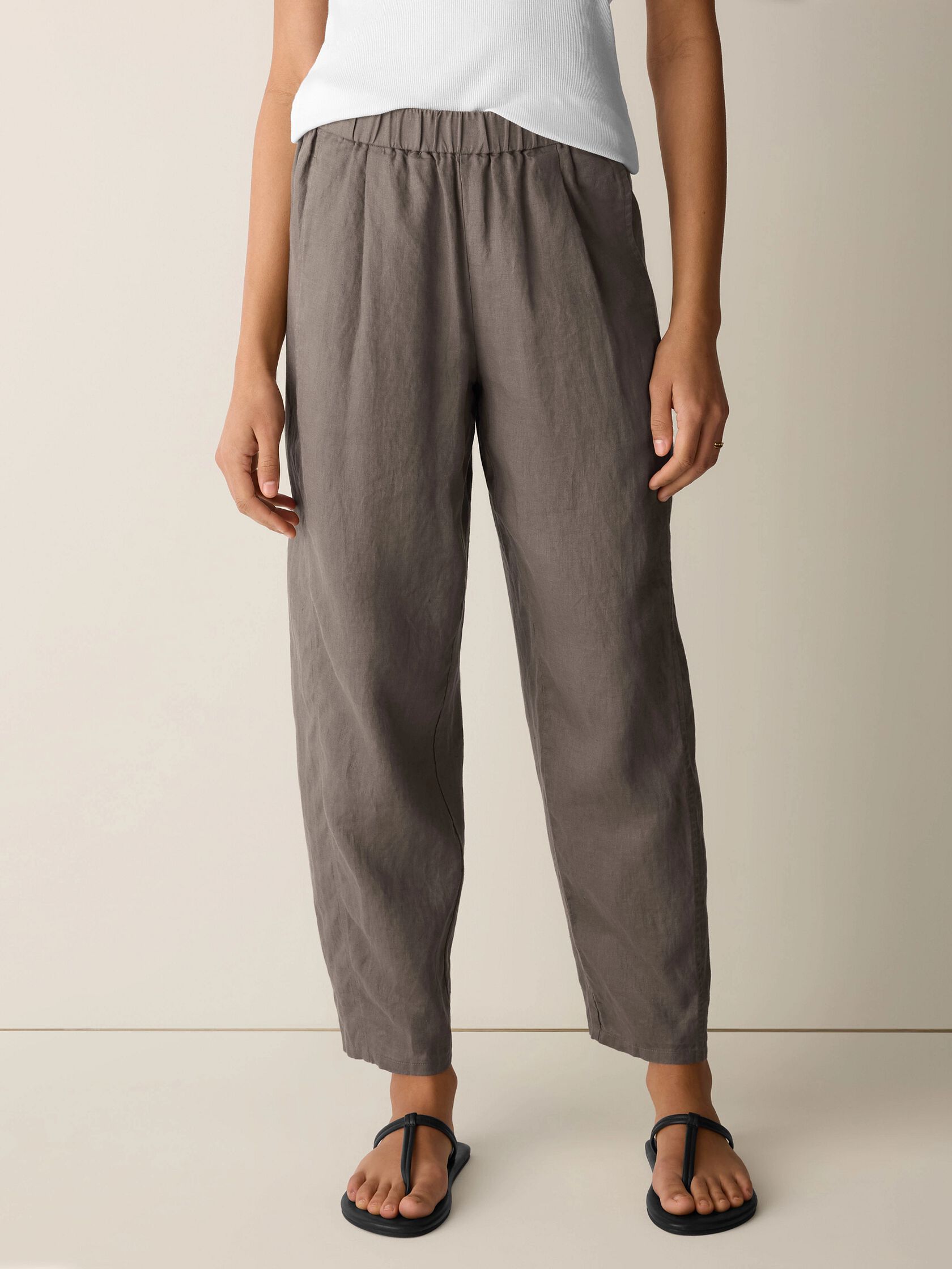 Organic Linen Pleated Lantern Pant
