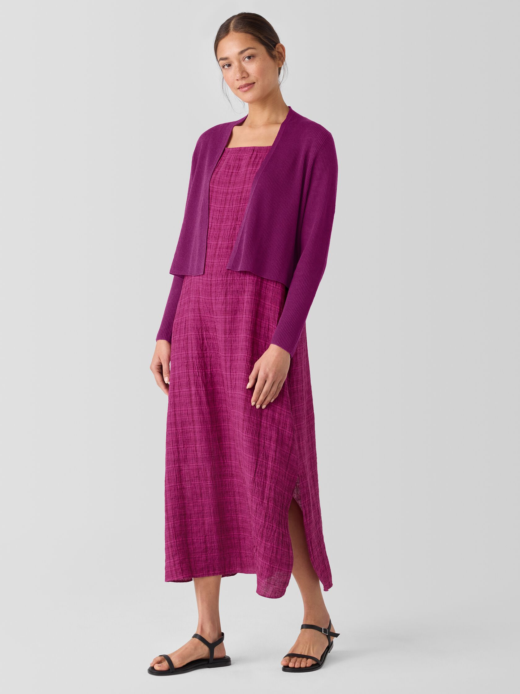 Organic Linen Cotton Cropped Cardigan