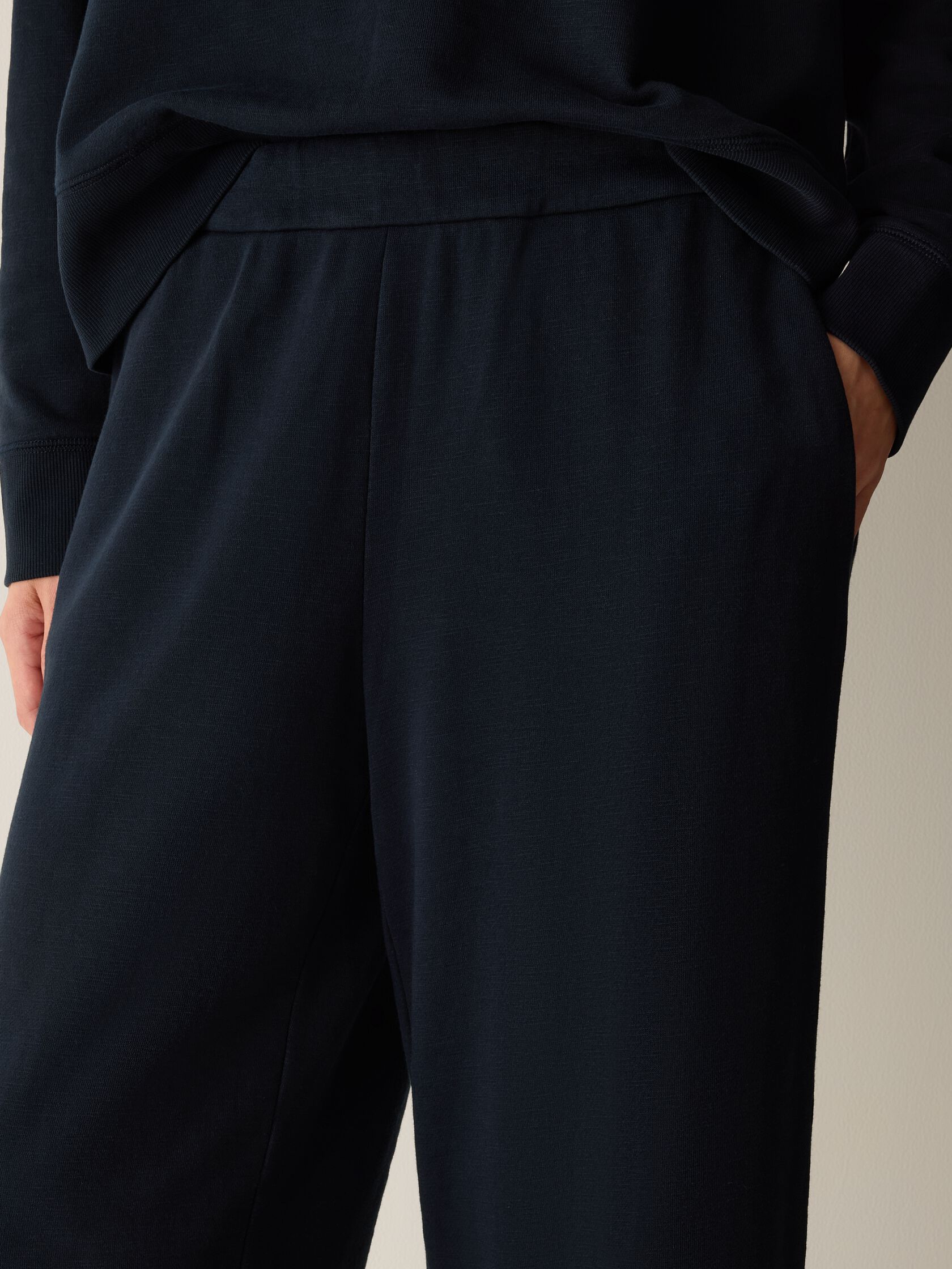 Garment-Dyed Organic Cotton Terry Wide-Leg Pant