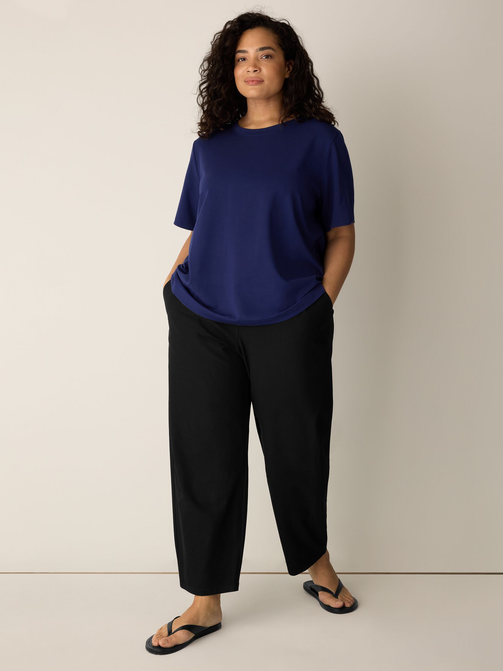 Extra-Fine Ponte Crew Neck Tee