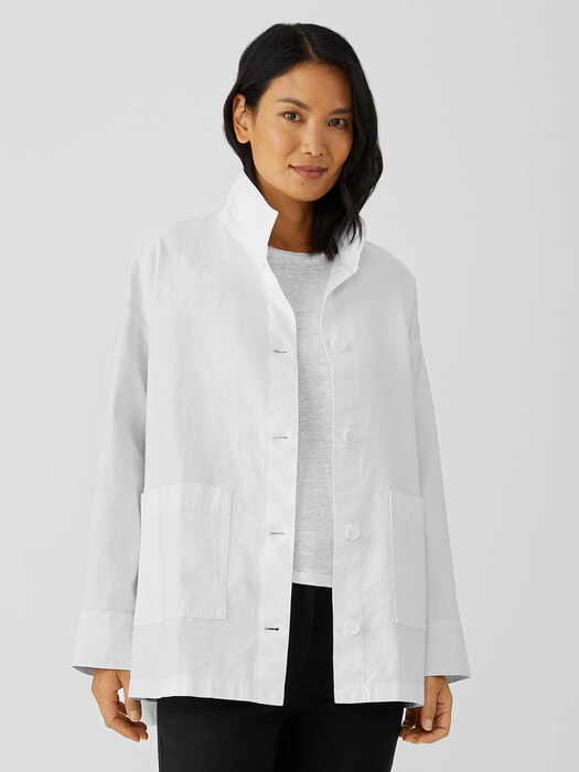Cotton Hemp Stand Collar Jacket