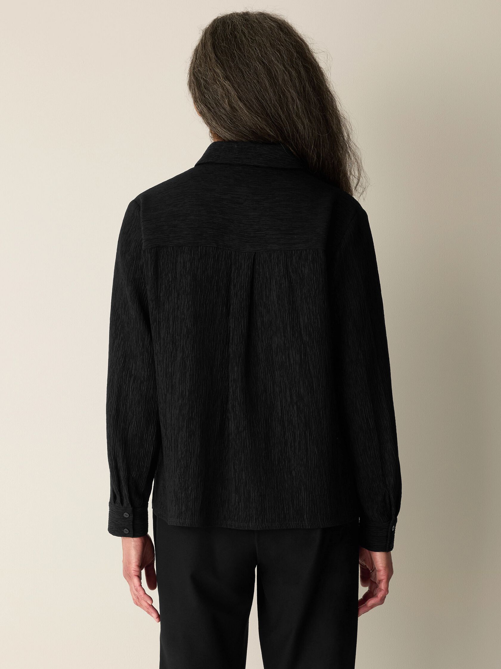 Woven Pliss&eacute; Classic Collar Shirt