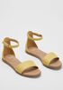 Razz Tumbled Leather Ankle-Strap Sandal