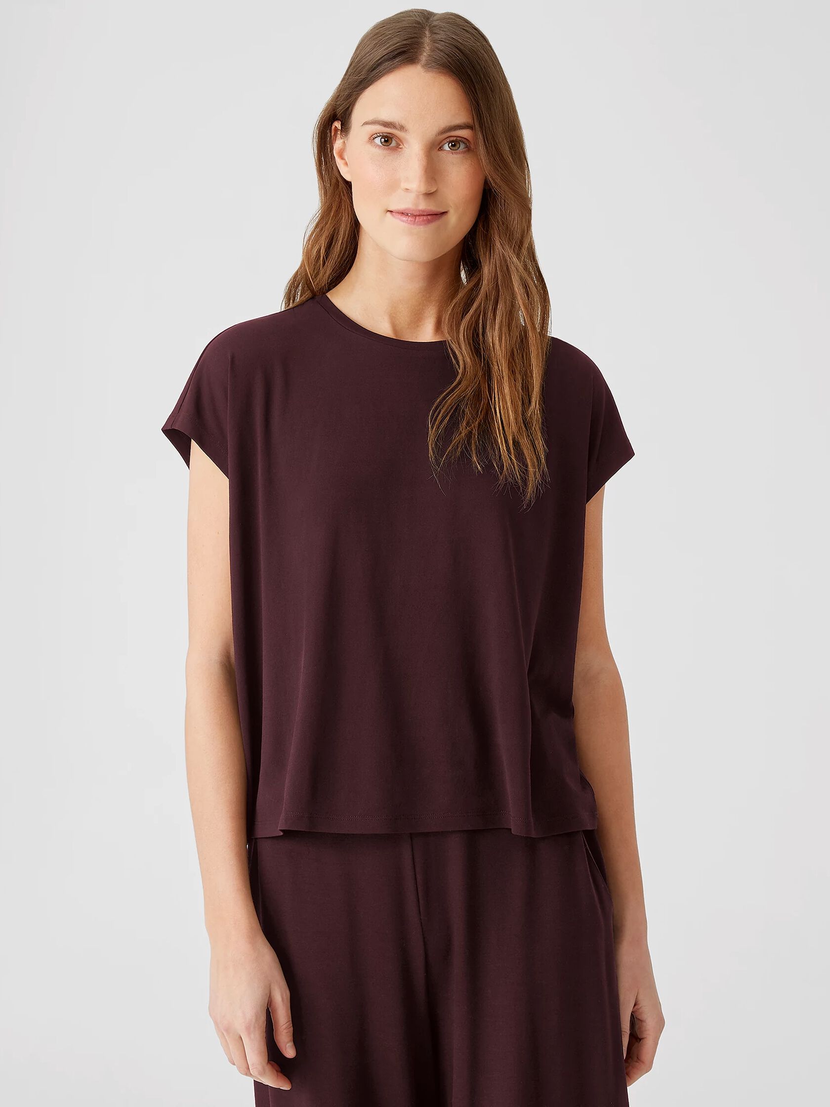 Stretch Silk Jersey Square Top