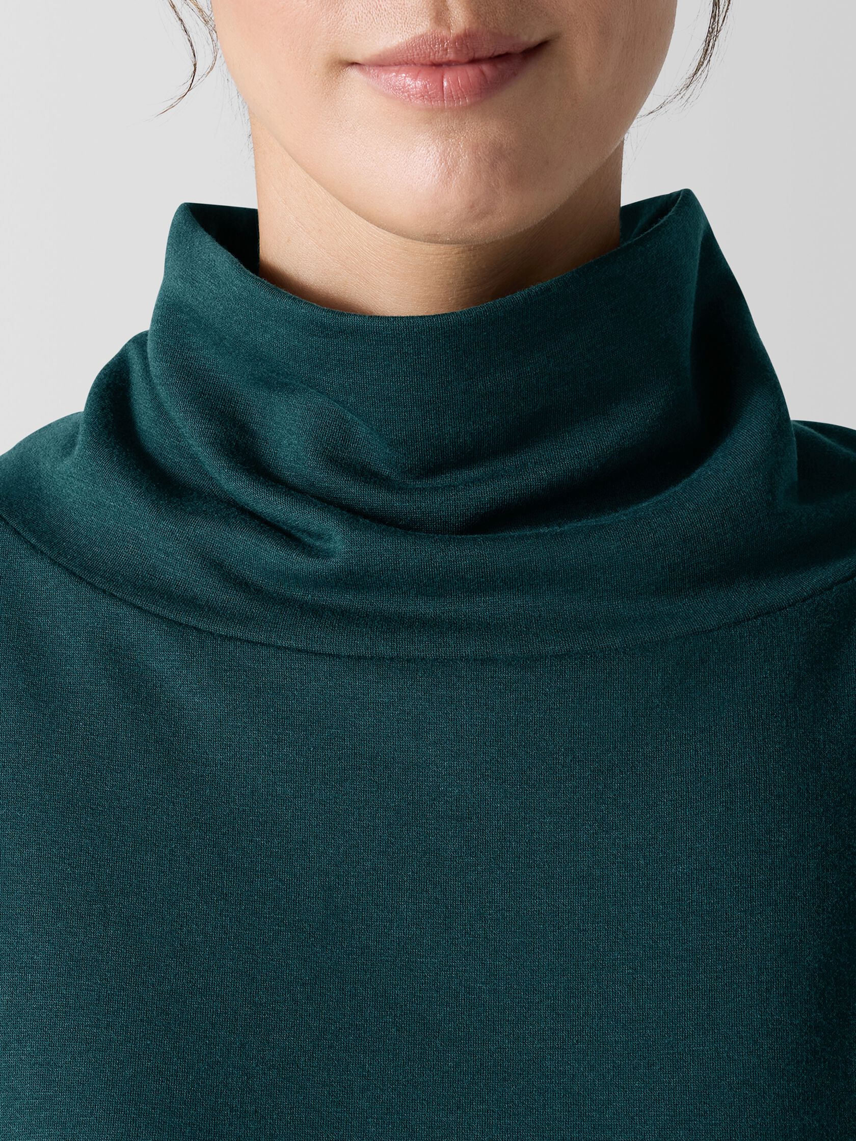 Cozy Brushed Terry Hug Funnel Neck Top