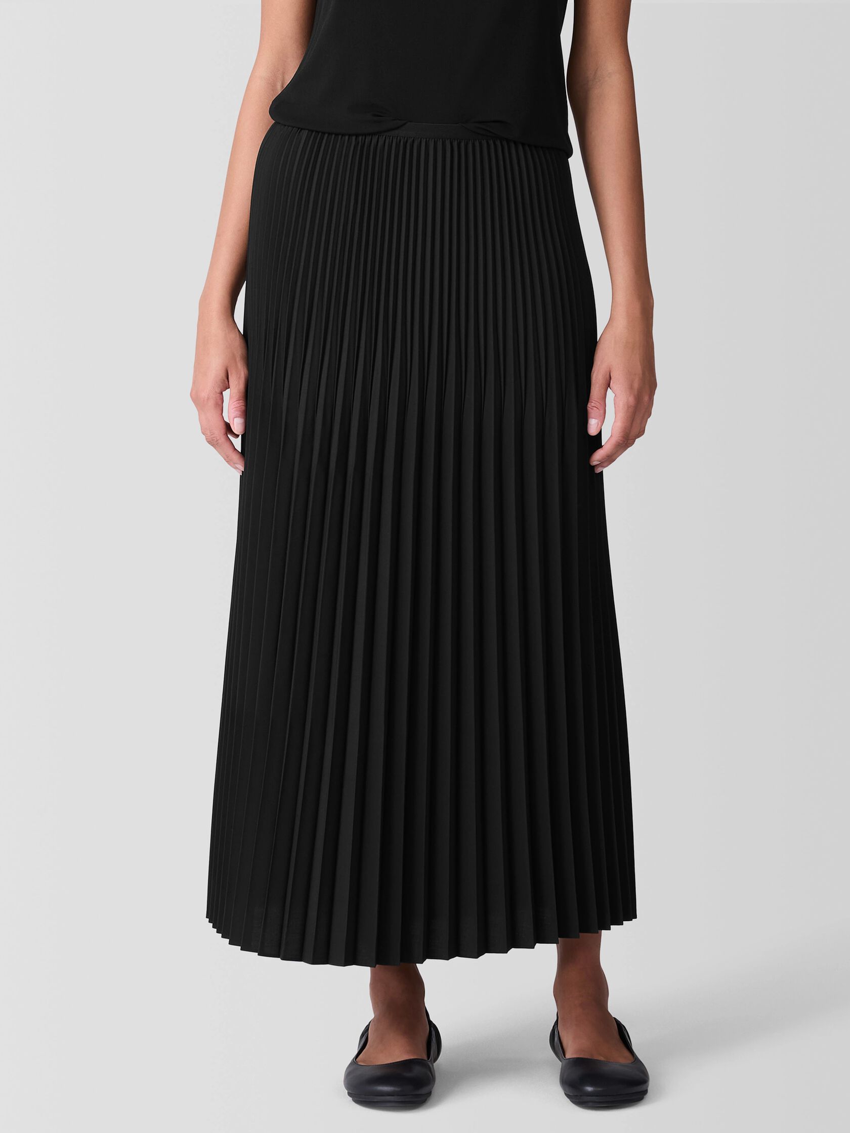 Woven Wool Silk A-Line Skirt