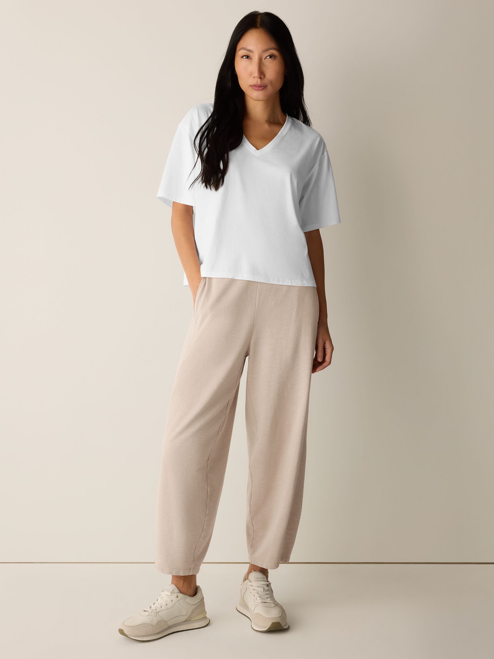 Organic Pima Cotton Jersey V-Neck Tee