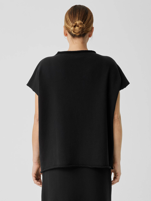 Organic Cotton French Terry Funnel Neck Top