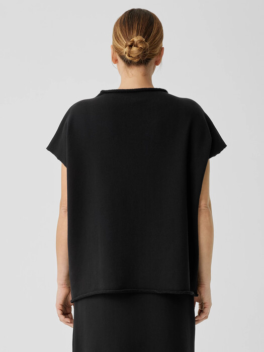 Organic Cotton French Terry Funnel Neck Top