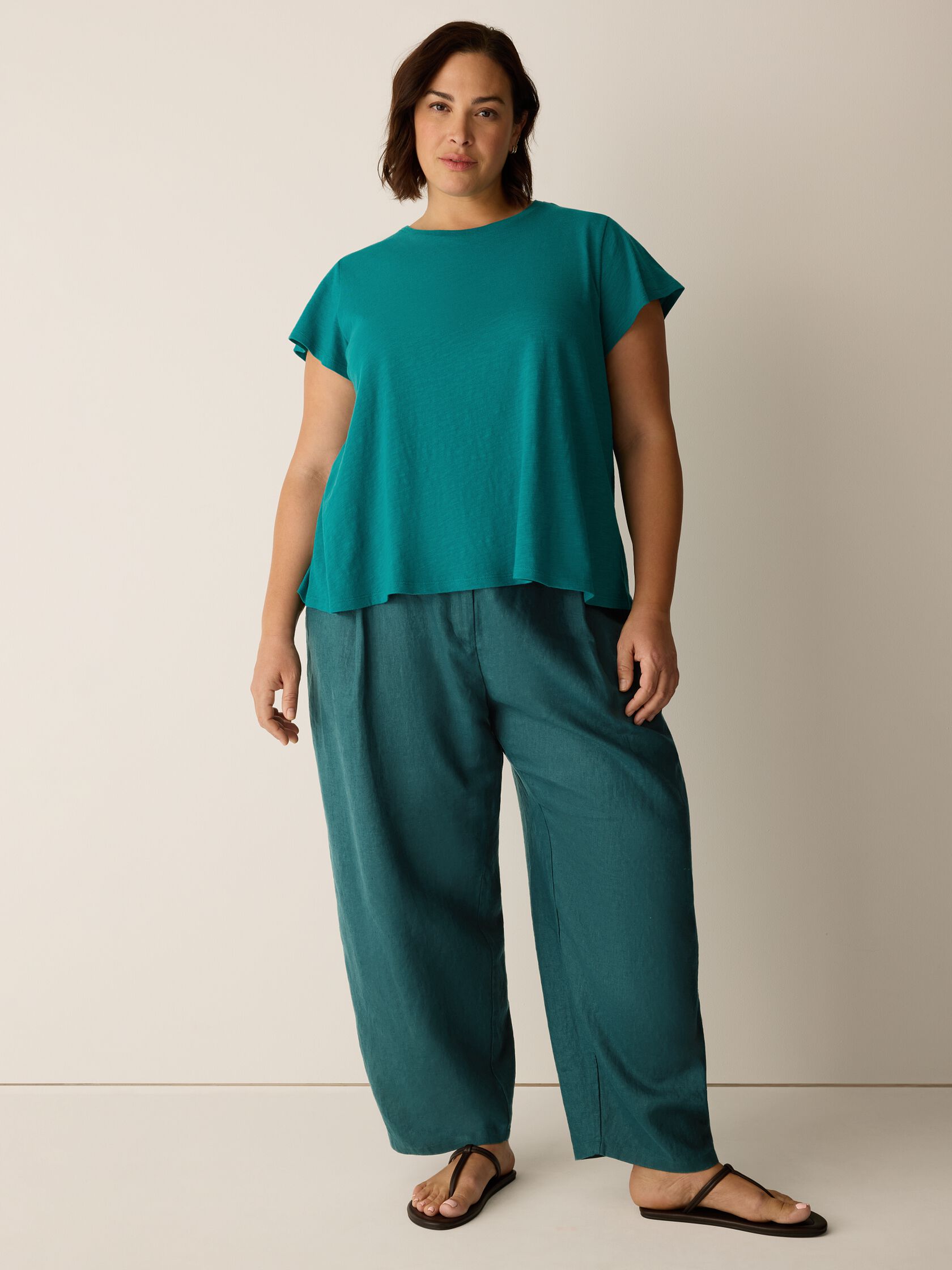 Organic Cotton Slubby Jersey Crew Neck Tee