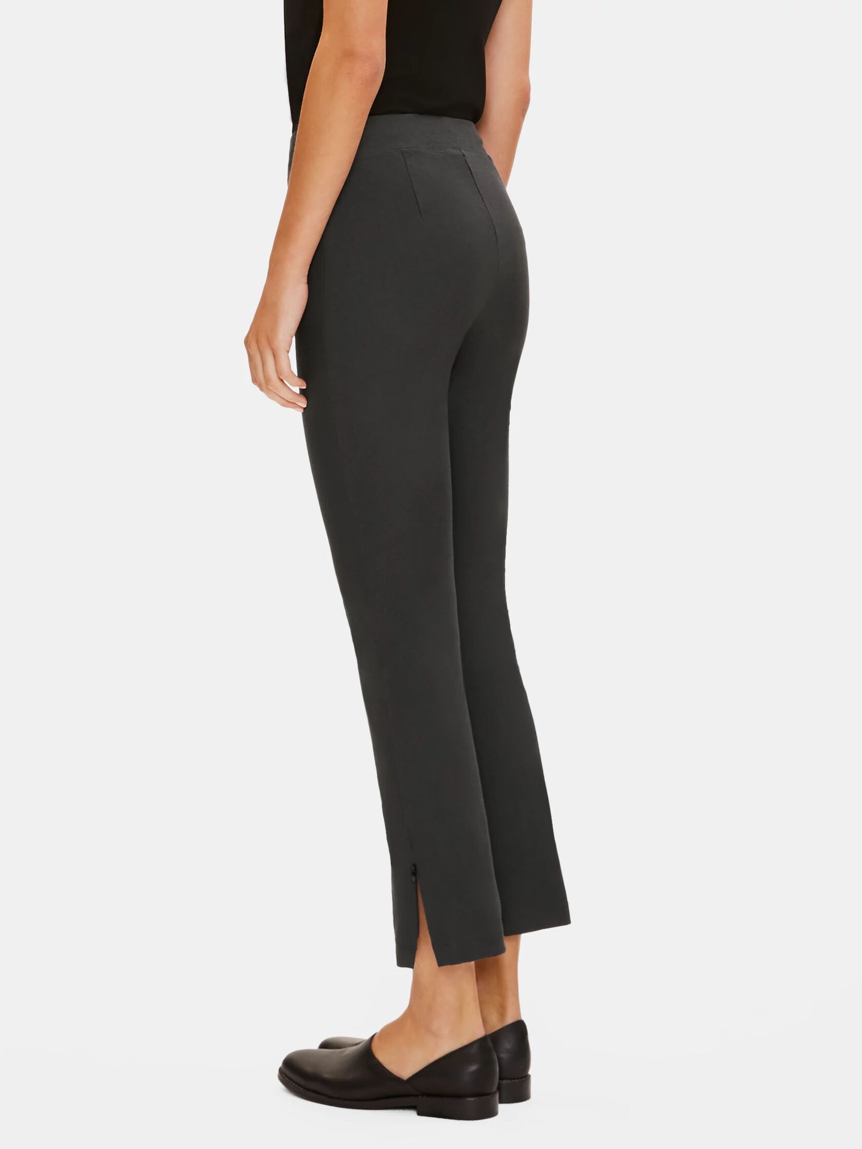 Washable Stretch Crepe Slim Ankle Pant with Zipper Slits | EILEEN FISHER
