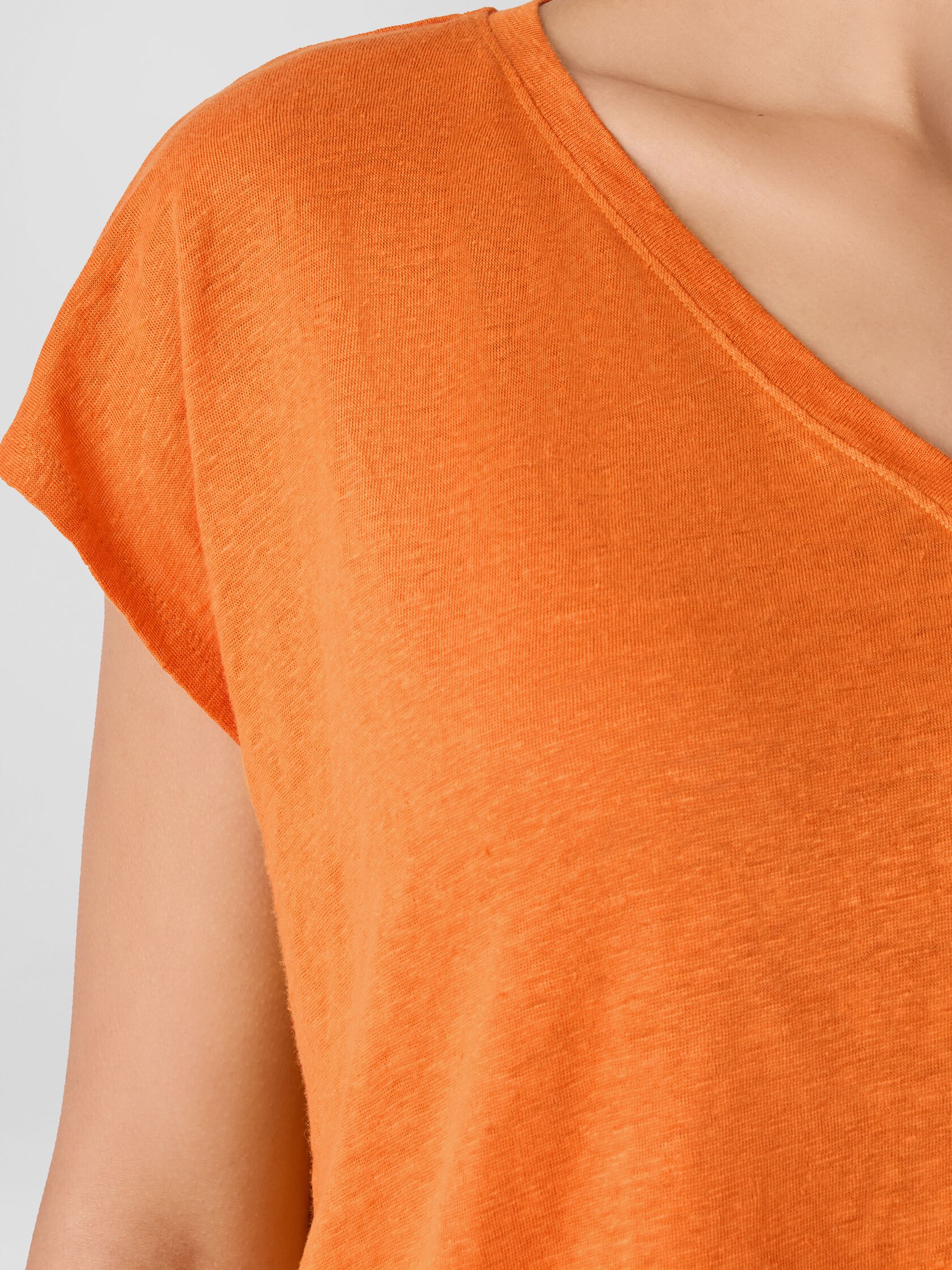 Organic Linen Jersey V-Neck Tee