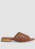 Folie Woven Leather Slide Sandal