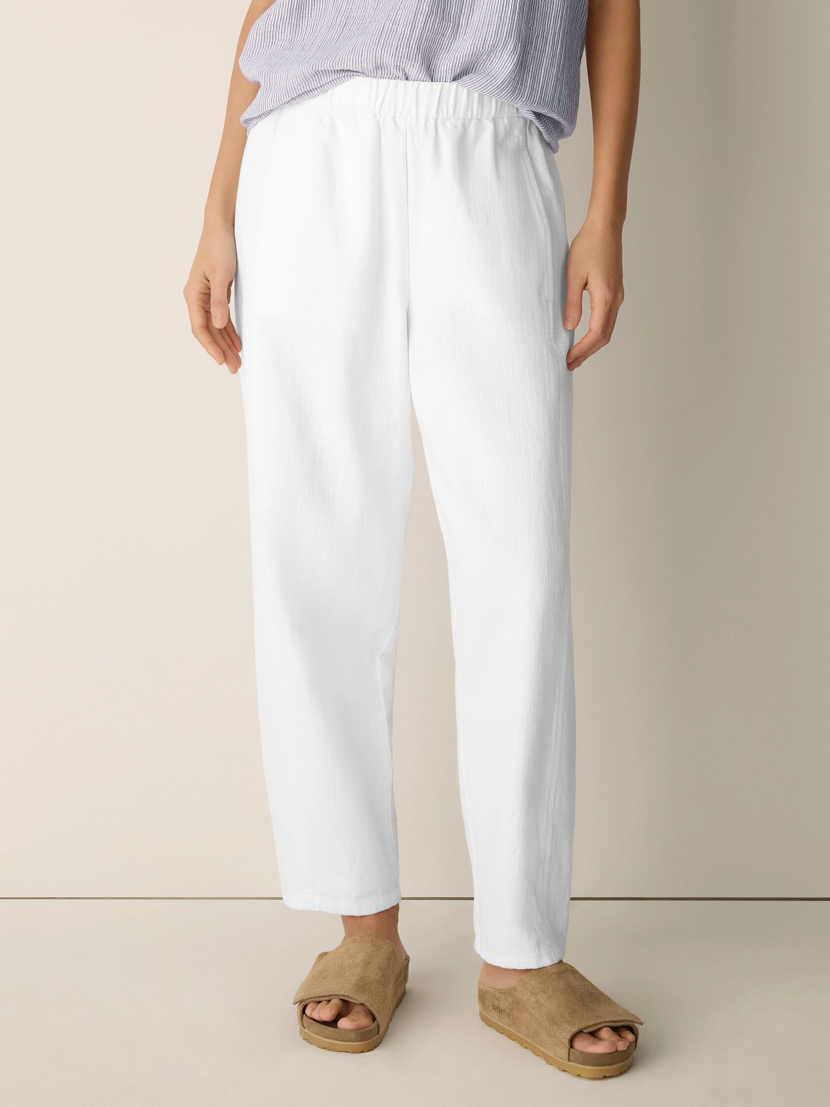 Slubby Organic Cotton Linen Lantern Pant