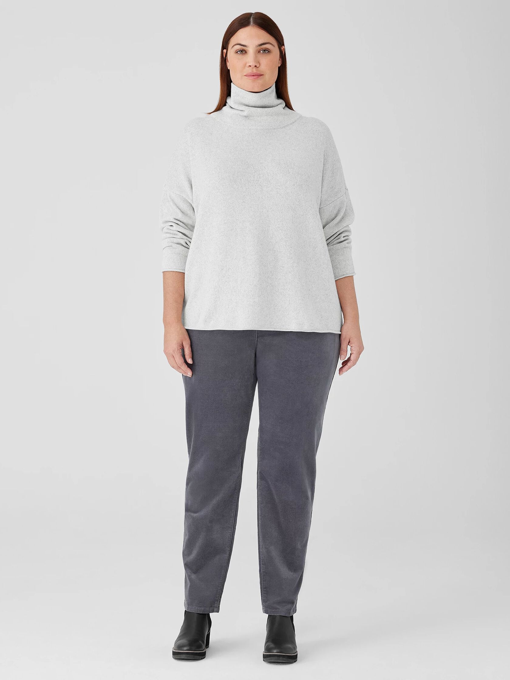 Cotton and Recycled Cashmere Turtleneck Box-Top