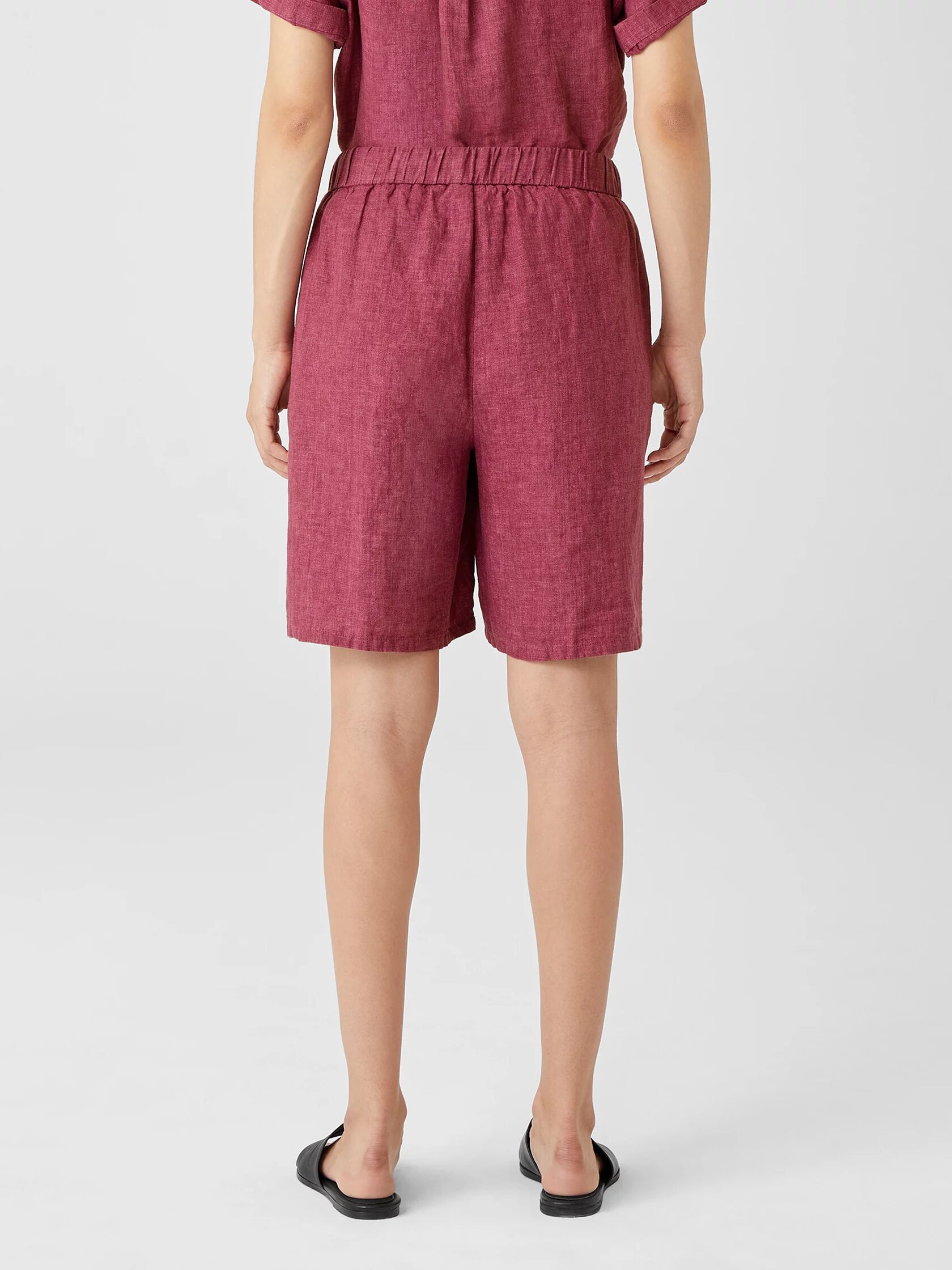 Washed Organic Linen Delave Shorts