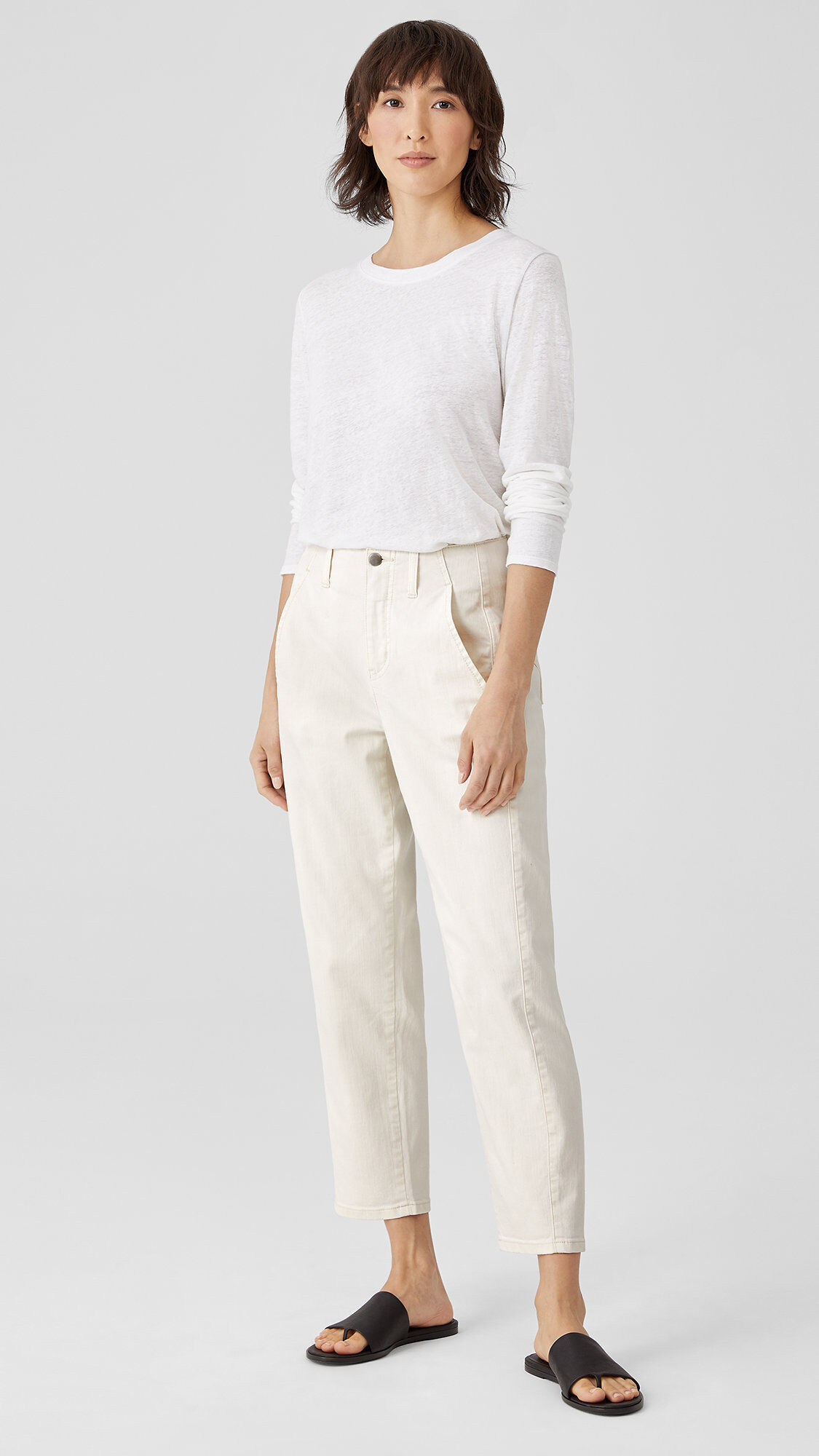 Undyed Organic Cotton Stretch Ankle Jean