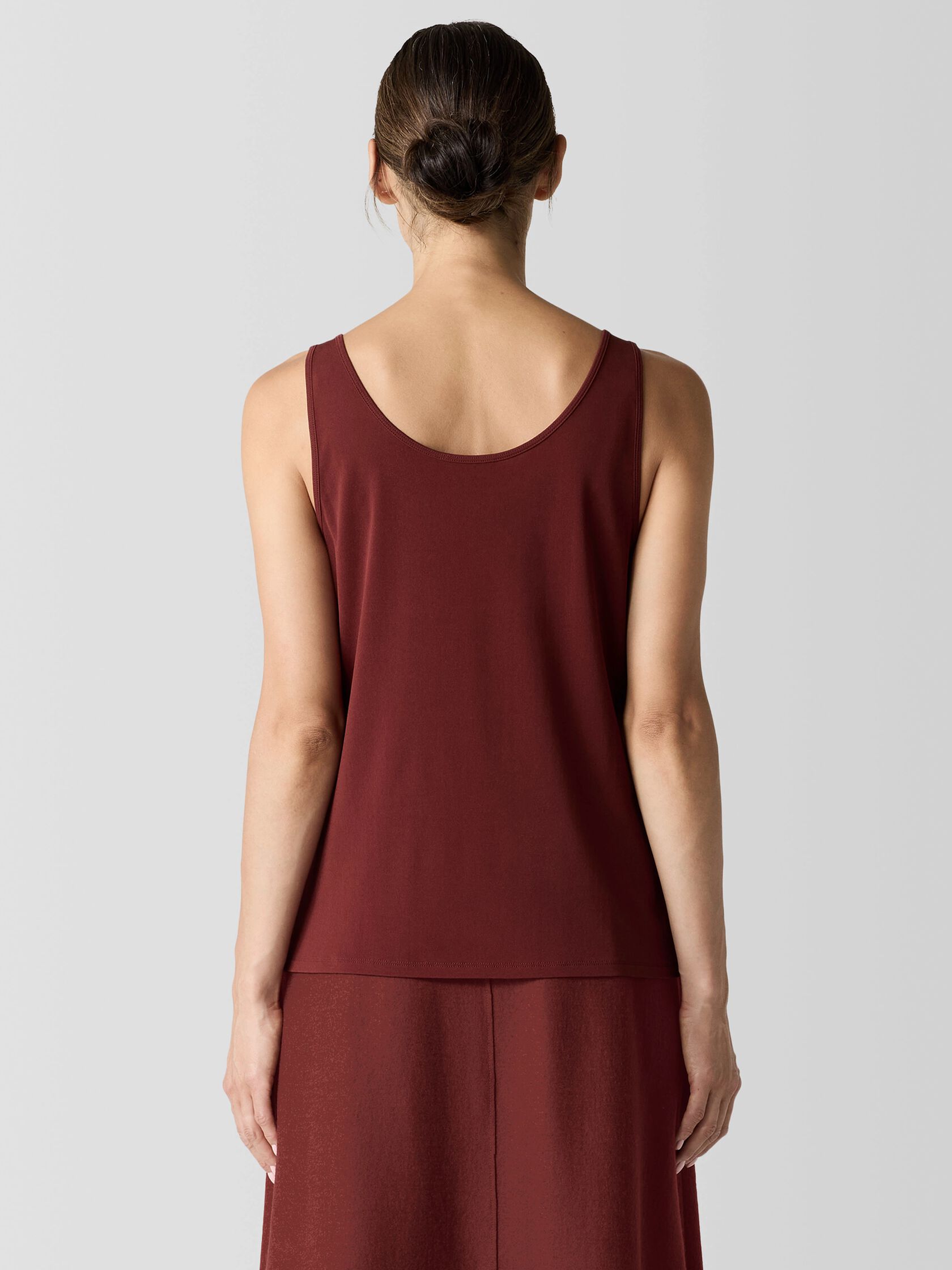Stretch Silk Jersey Scoop Neck Tank