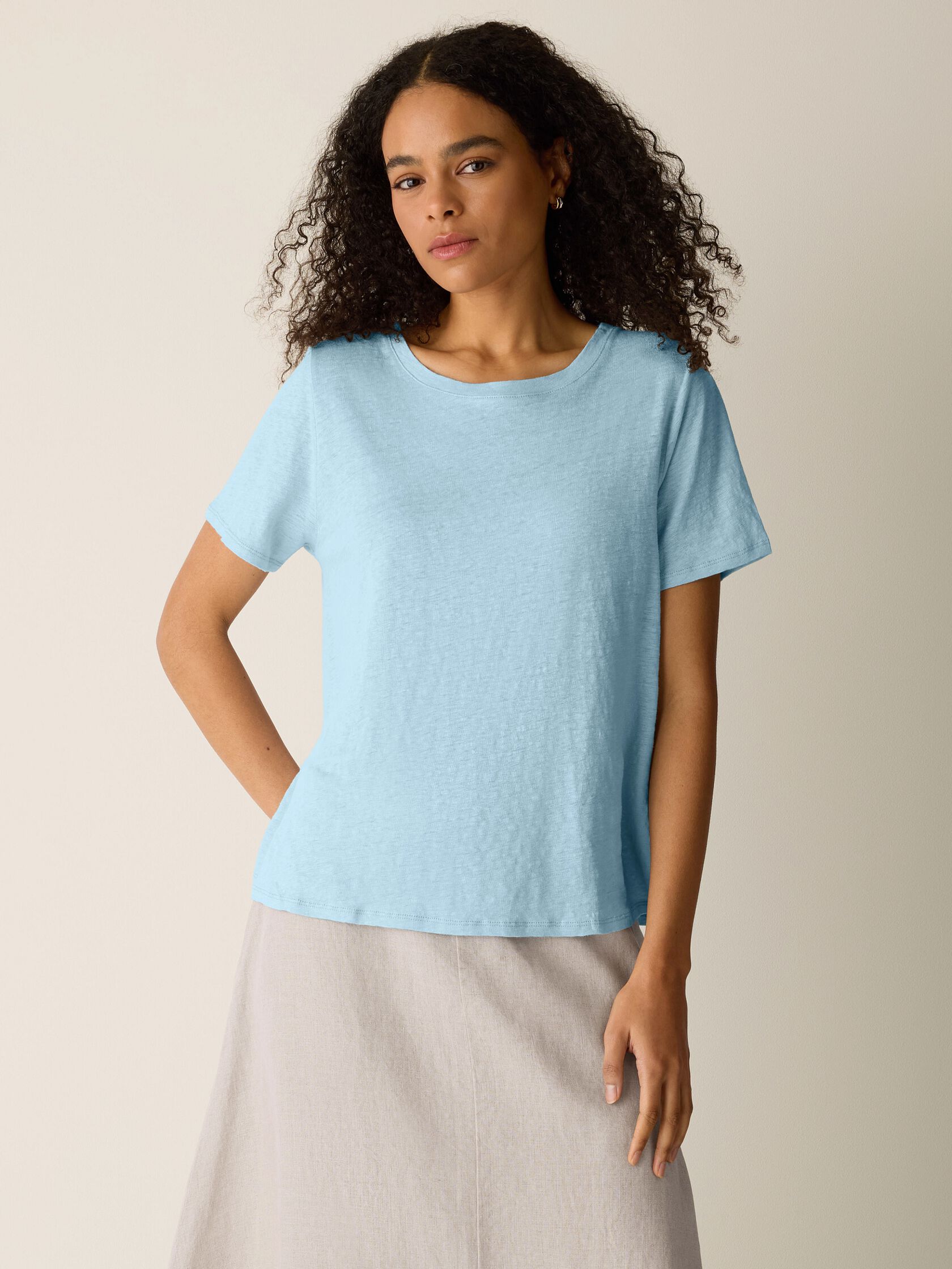 Organic Linen Jersey Crew Neck Tee